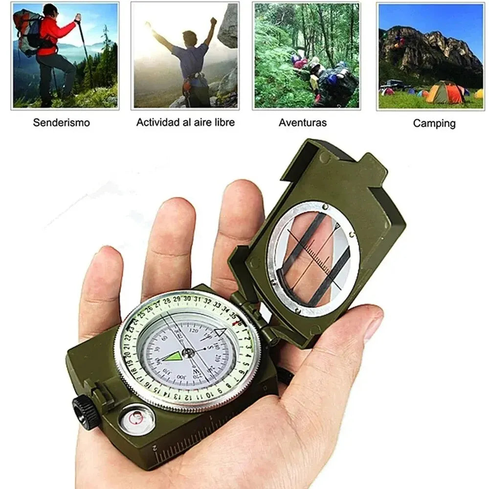 Compass Waterproof High Precision Compass Outdoor Gadget Sports Hiking Mountaineering Professional Metal Sight - Mountain Lakes Mall