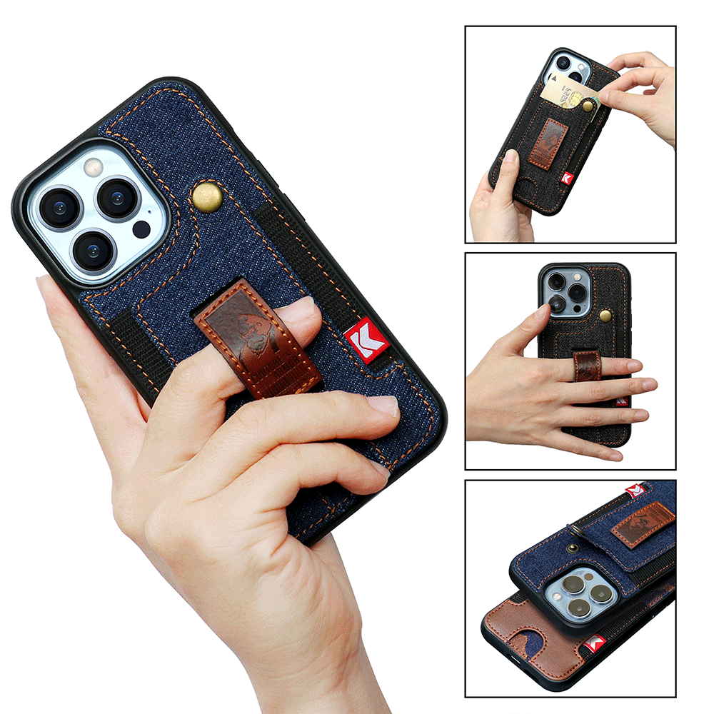 Suitable for iPhone 13pro phone case Apple 14 card wrist strap iPhone 14 phone case - Mountain Lakes Mall