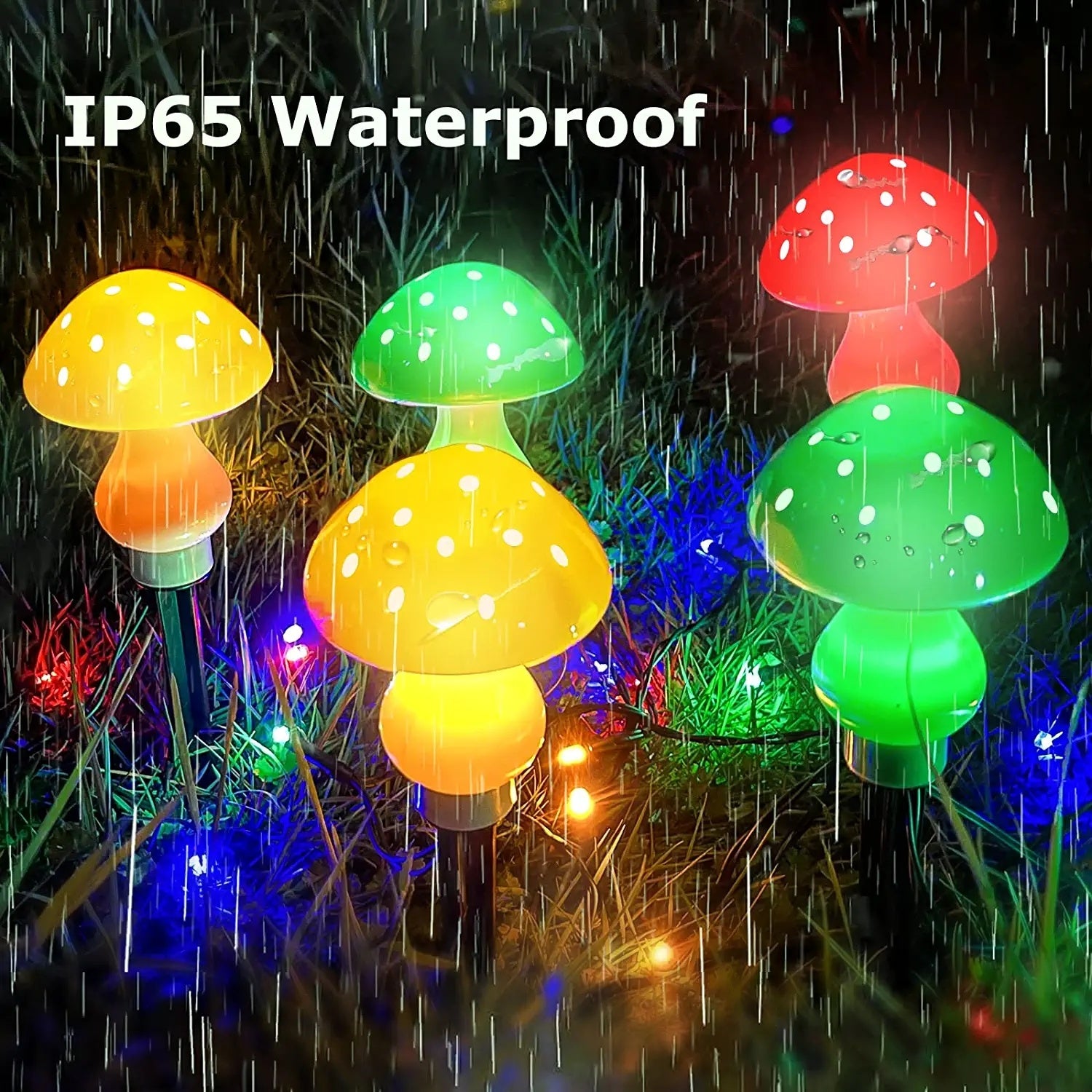 Solar Mushroom Light; Multi-Color Changing LED Outdoor Flowers Garden Courtyard Yard Patio Outside Christmas Holiday Decor; LED Lights - Mountain Lakes Mall