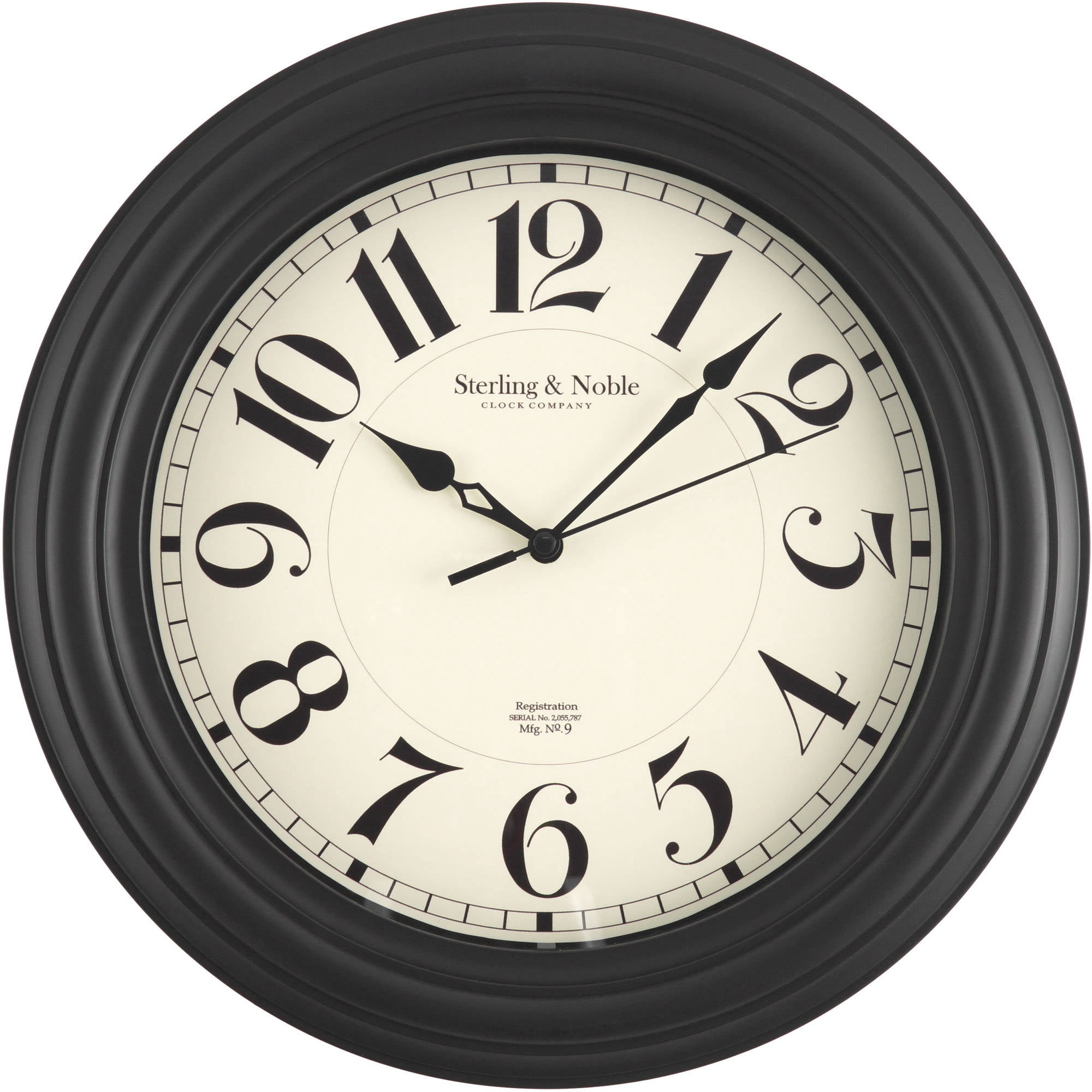 Mainstays Indoor Round 11.5" Black Traditional Analog Wall Clock - Mountain Lakes Mall