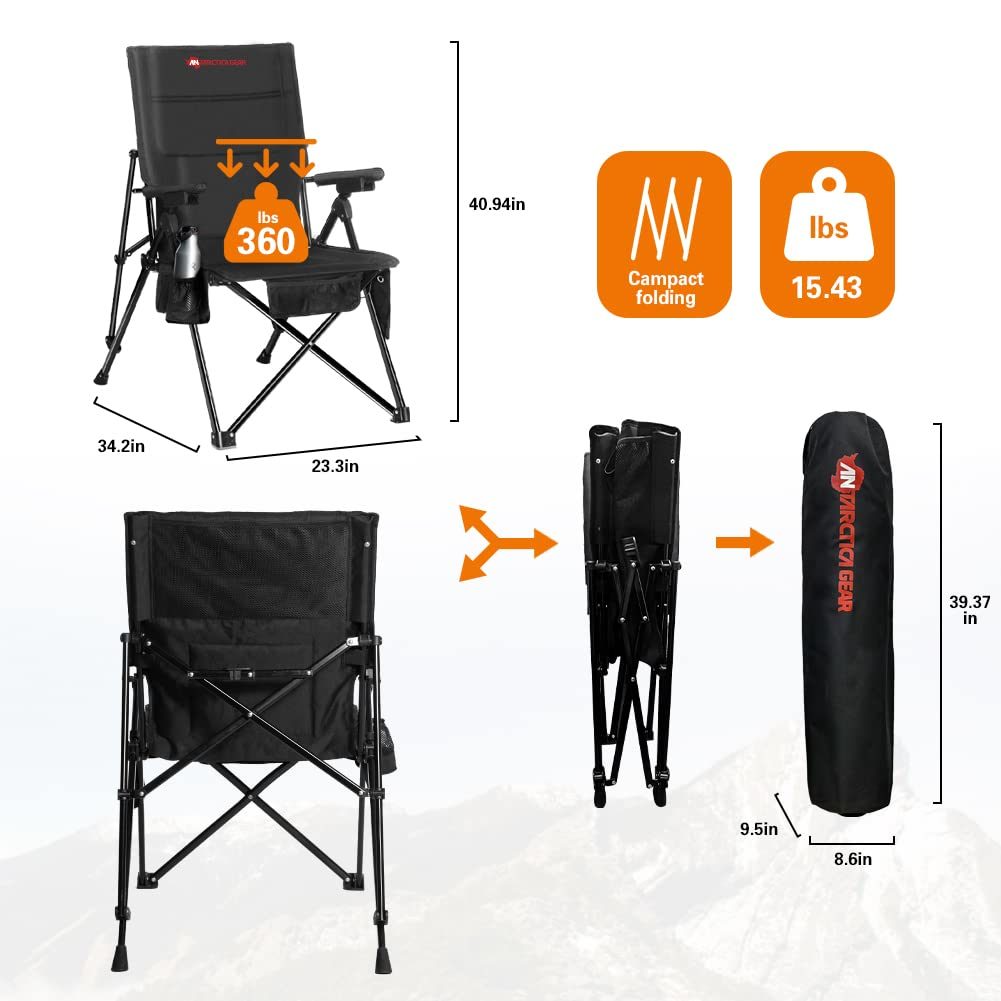 ANTARCTICA GEAR Heated Camping Chair with 12V 16000mAh Battery Pack, Heated Portable Chair - Mountain Lakes Mall