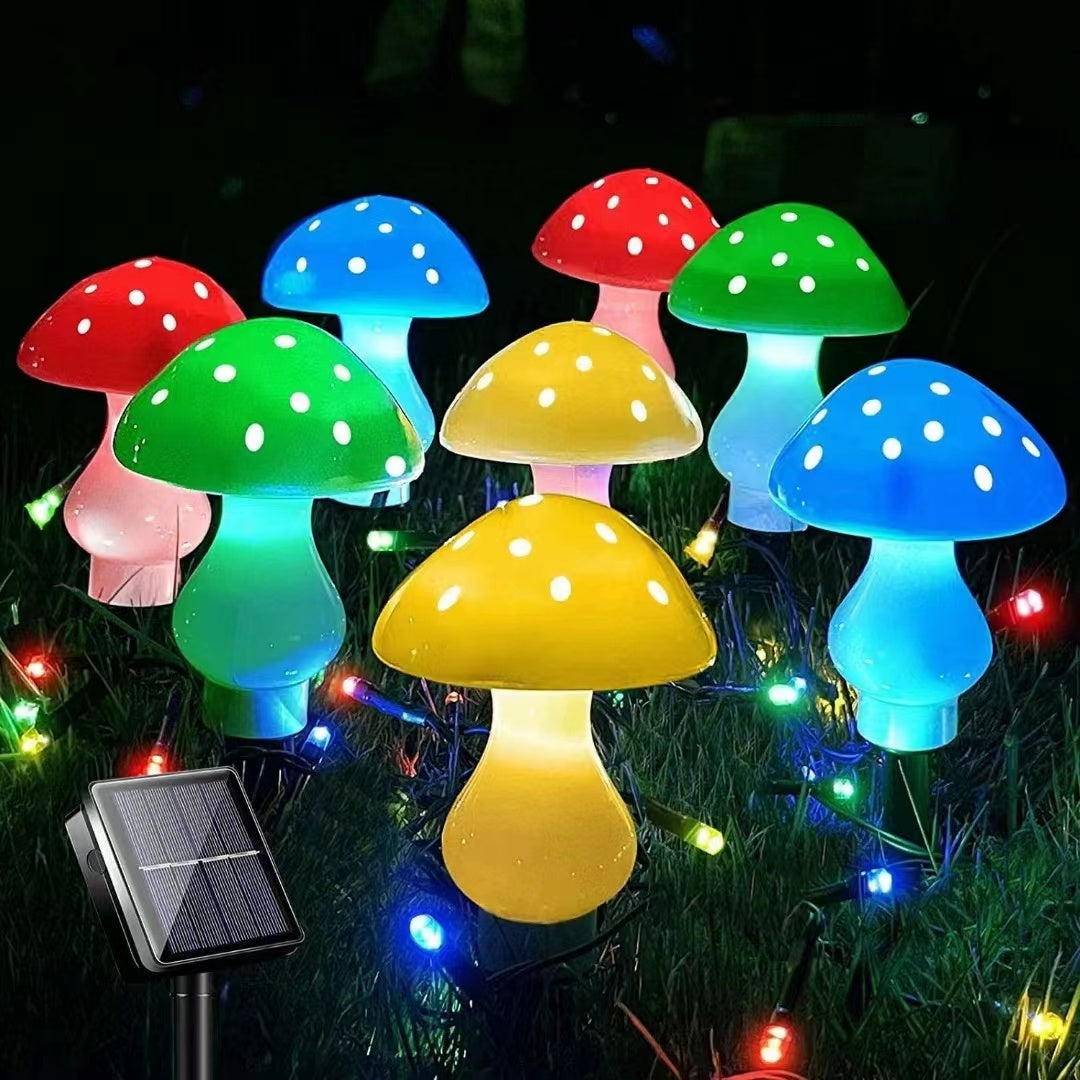 Solar Mushroom Light; Multi-Color Changing LED Outdoor Flowers Garden Courtyard Yard Patio Outside Christmas Holiday Decor; LED Lights - Mountain Lakes Mall