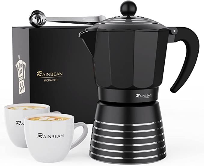 RAINBEAN Moka Pot 6 Cup Set, 11 oz / 300ml Stovetop Espresso Maker - Mountain Lakes Mall