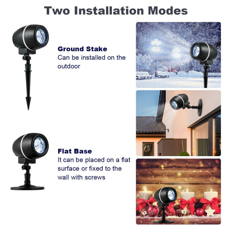 Outdoor Waterproof Christmas Snowflake LED Projector Lights with Remote Control