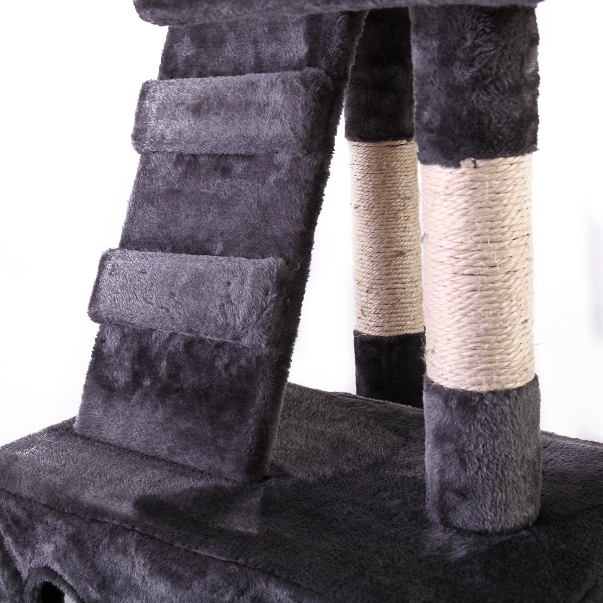 67'' Multi-Level Cat Tree Tower, Kitten Condo House with Scratching Posts, Kitty Play Activity Center, Gray XH - Mountain Lakes Mall