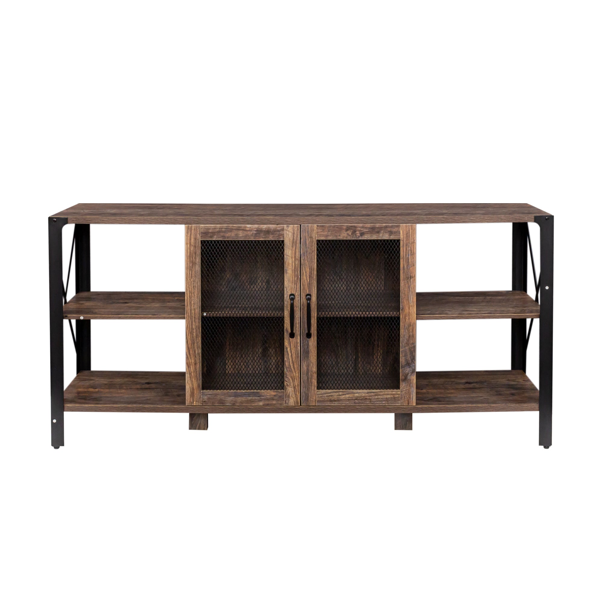 TV Stands for Living Room, Industrial TV Stand for Bedroom Furniture, Farmhouse TV Stand 80 Inch Television Stand , Modern Horizontal Wood and Metal Open Bookshelf - Mountain Lakes Mall