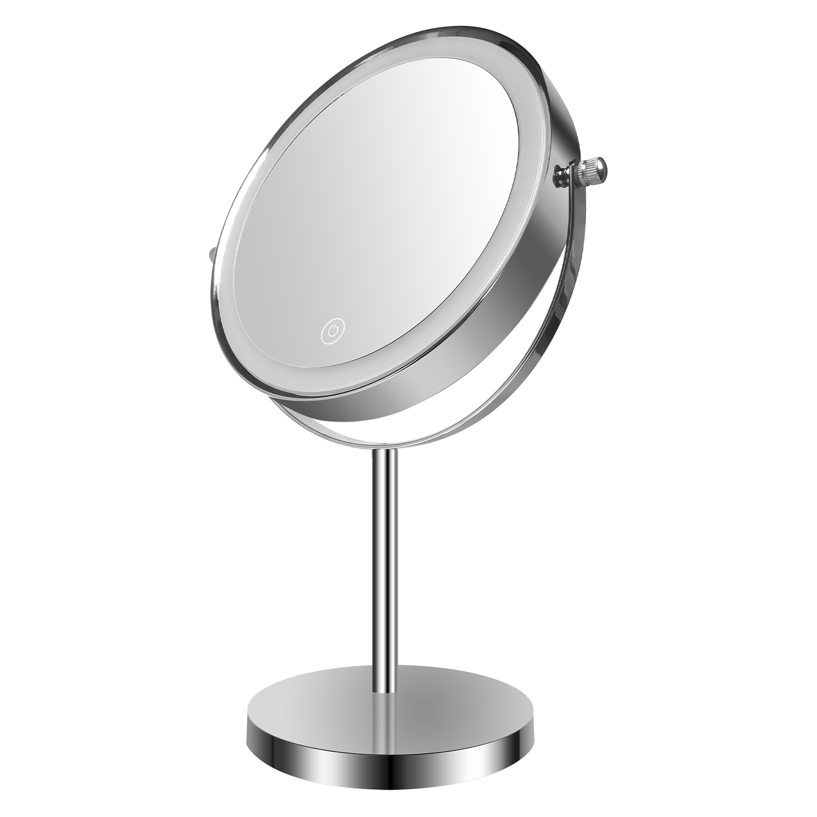 8-inch Makeup Mirror with Lights, Double Sided 1X/10X Magnifying Mirror, 3 Color Lighting Dimmable Vanity Mirror with 360° Swivel , Built-In Battery Operated - Mountain Lakes Mall