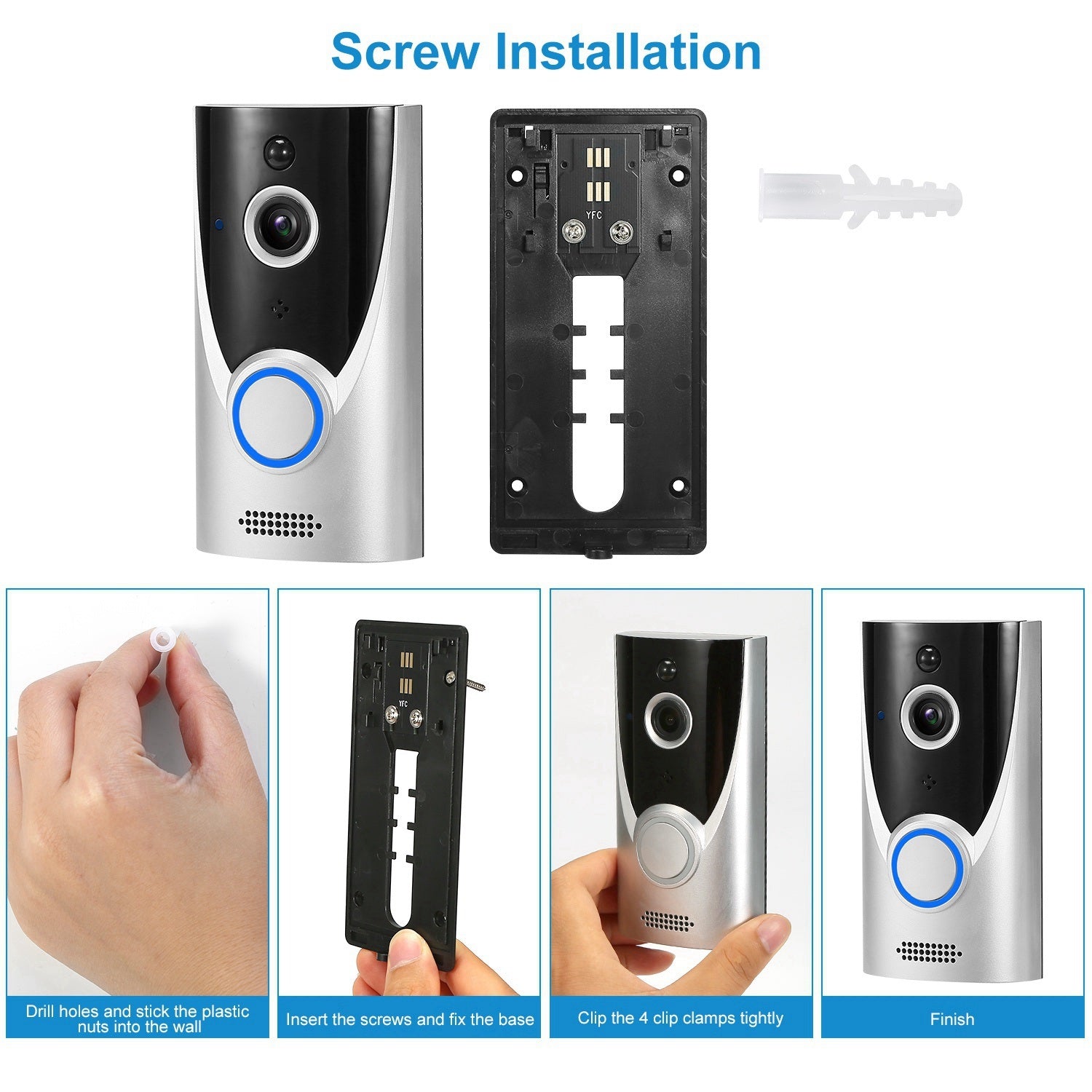 WiFi Video Doorbell Wireless Door Bell 720P HD WiFi Security Camera - Mountain Lakes Mall