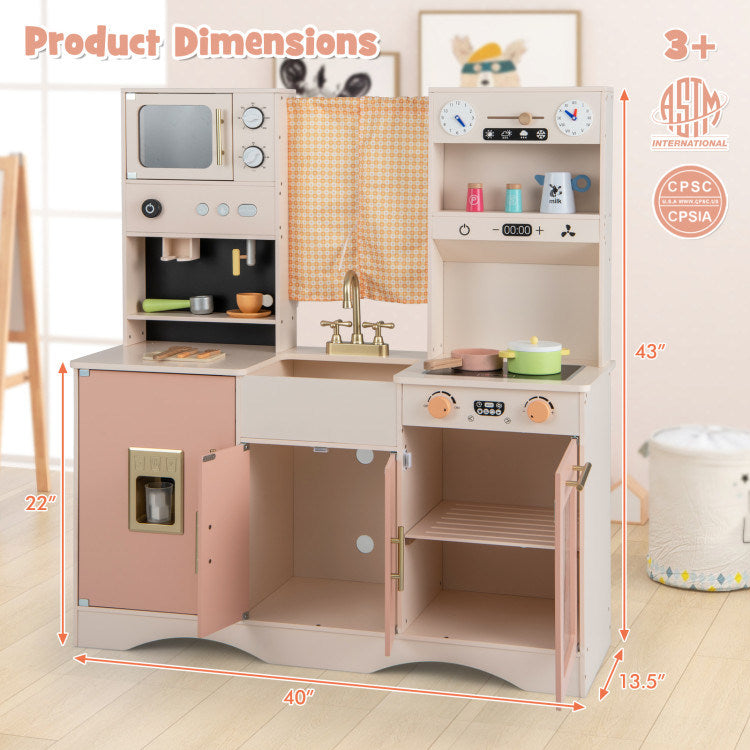 Kids Kitchen Playset with Microwave and Coffee Maker for Ages 3+ - Mountain Lakes Mall