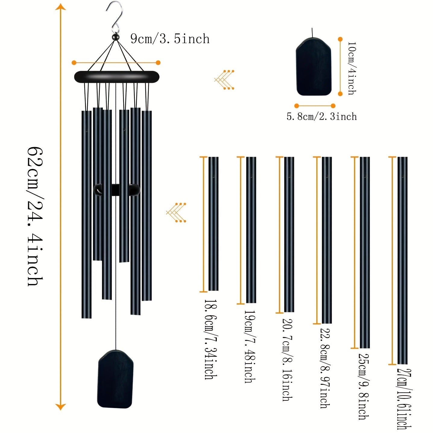 1pc Memorial Wind Chimes Outdoor - Mountain Lakes Mall