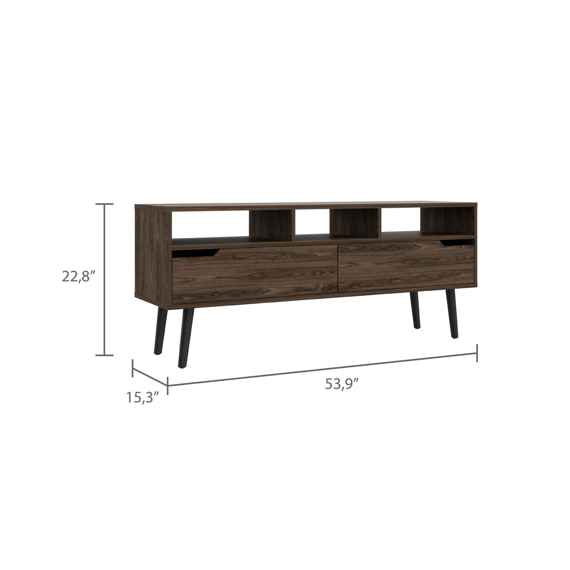 Hamburg TV Stand For TV´s up 60", Four Legs, Three Open Shelves - Mountain Lakes Mall