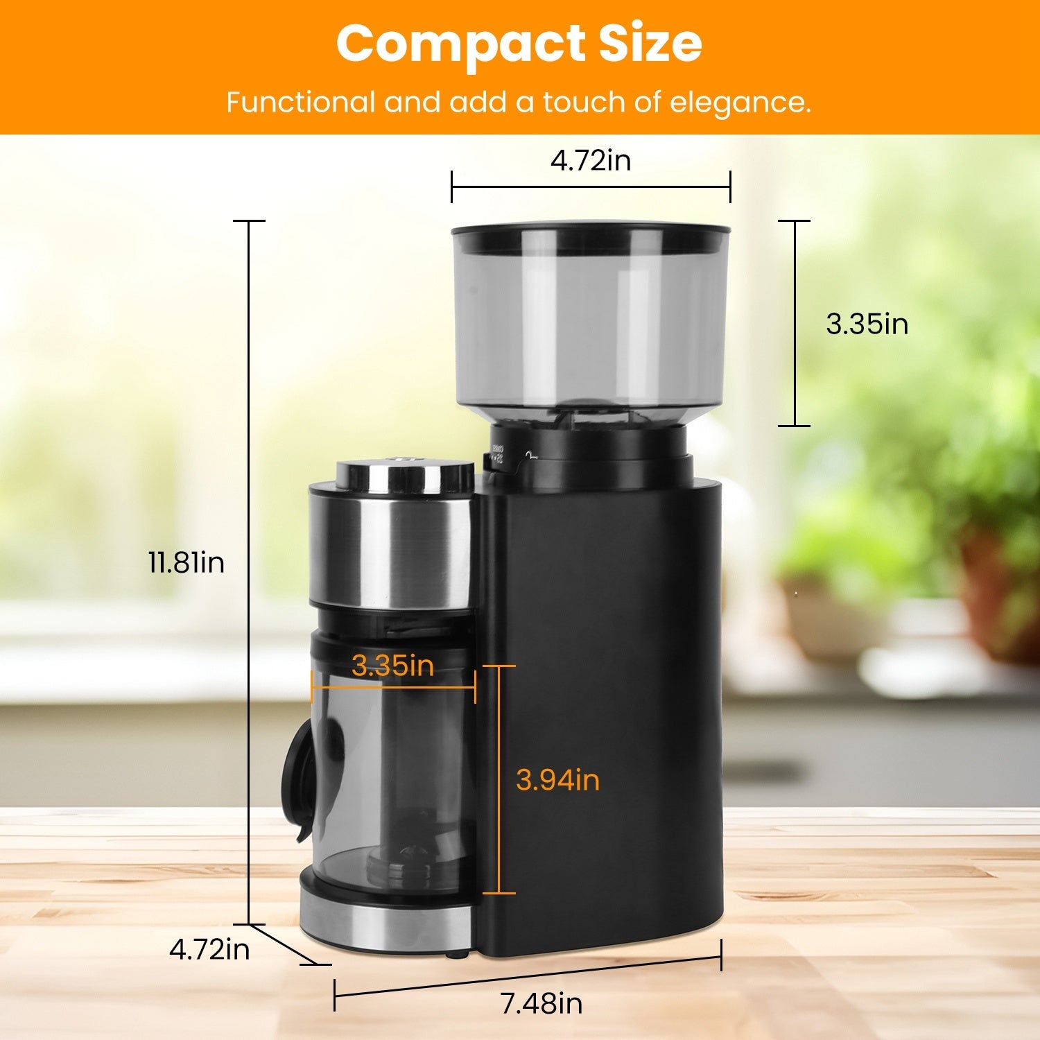 Conical Burr Coffee Grinder Electric Coffee Bean Grinder with 25 Grind Settings - Mountain Lakes Mall