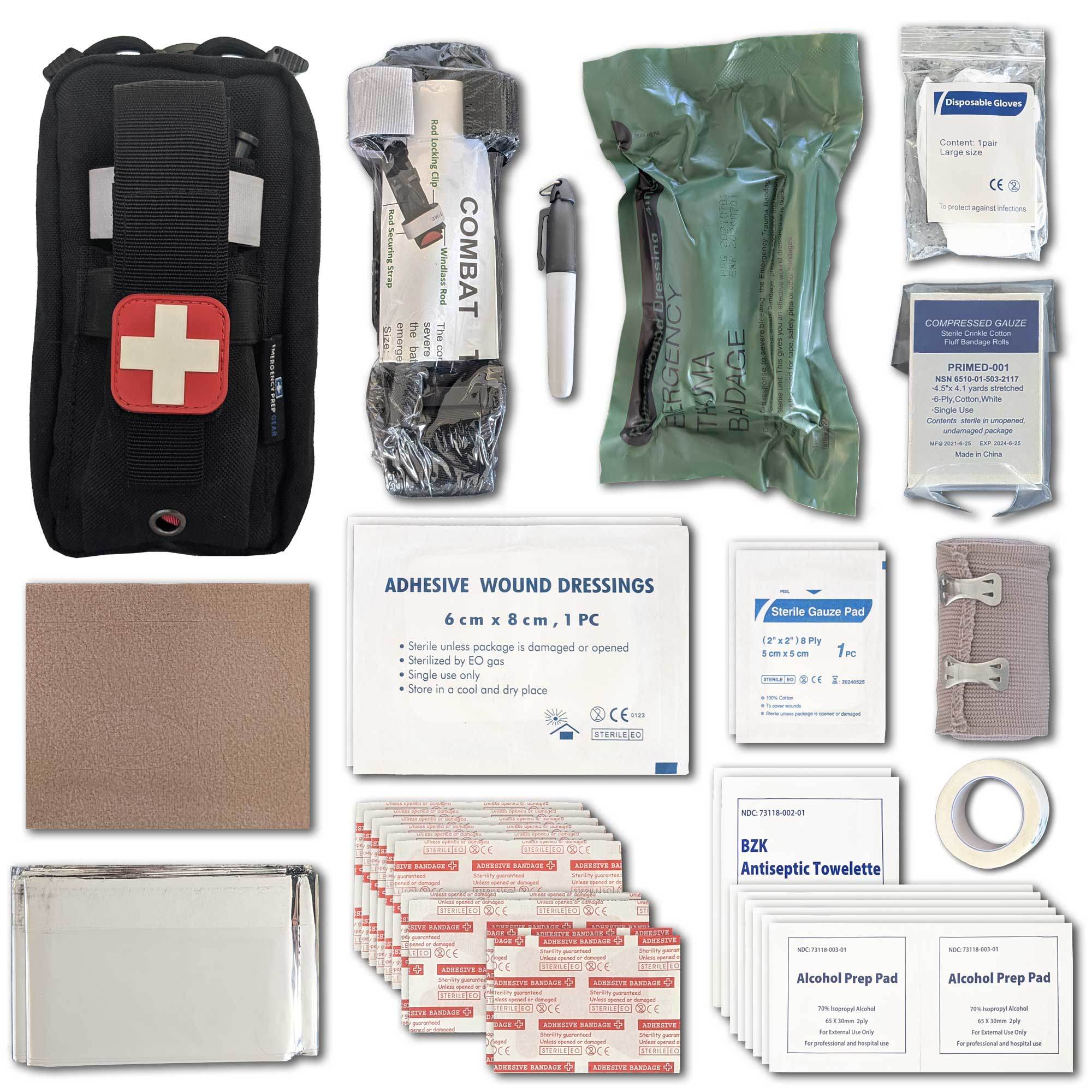 Field First Aid Kit (IFAK) | 44 Piece | Compact Personal First Aid Kit - Mountain Lakes Mall