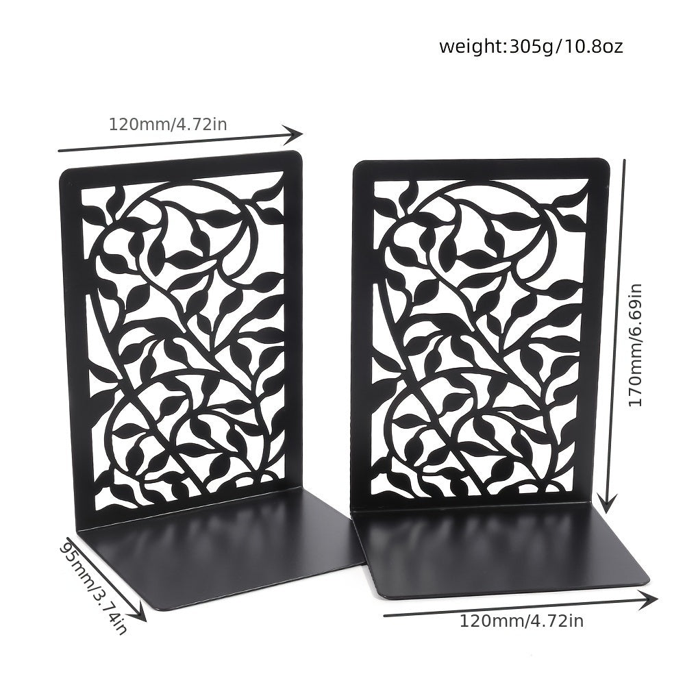 Elevate Your Home Library with These Stylish Black Infinite Leaves Bookends! - Mountain Lakes Mall