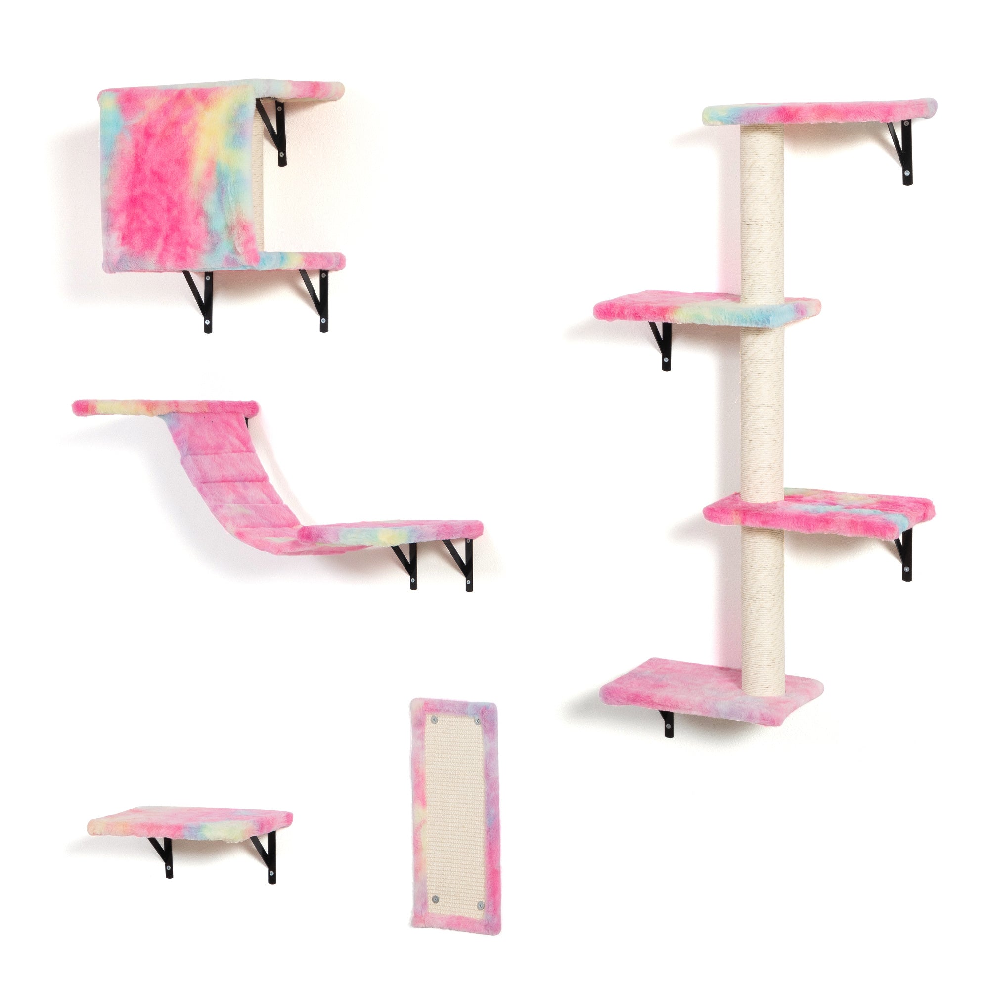 Wall-mounted Cat Tree, 5 Pcs Cat Tower for Kittens, Colorful - Mountain Lakes Mall