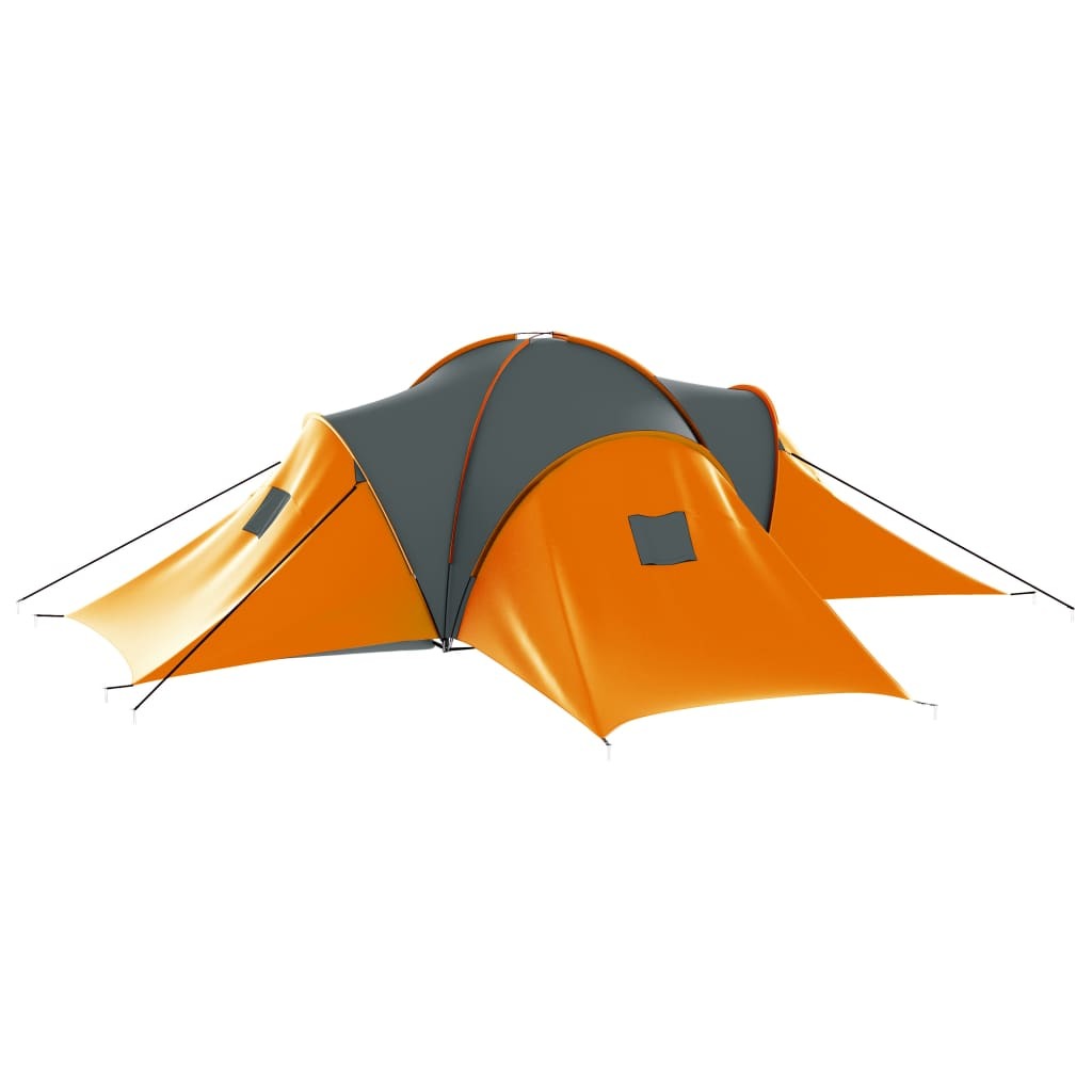 Camping Tent 9 Persons Fabric Gray and Orange - Mountain Lakes Mall