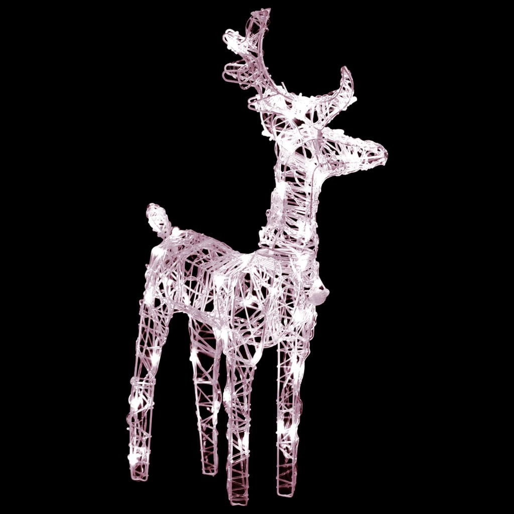 Christmas Reindeers 2 pcs Warm White 80 LEDs Acrylic - Mountain Lakes Mall