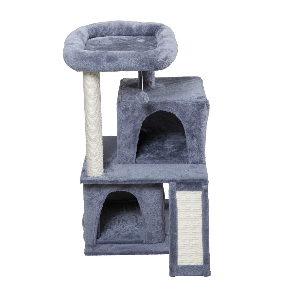 Double-layer cat Tree with cat house and ladder - light gray XH - Mountain Lakes Mall