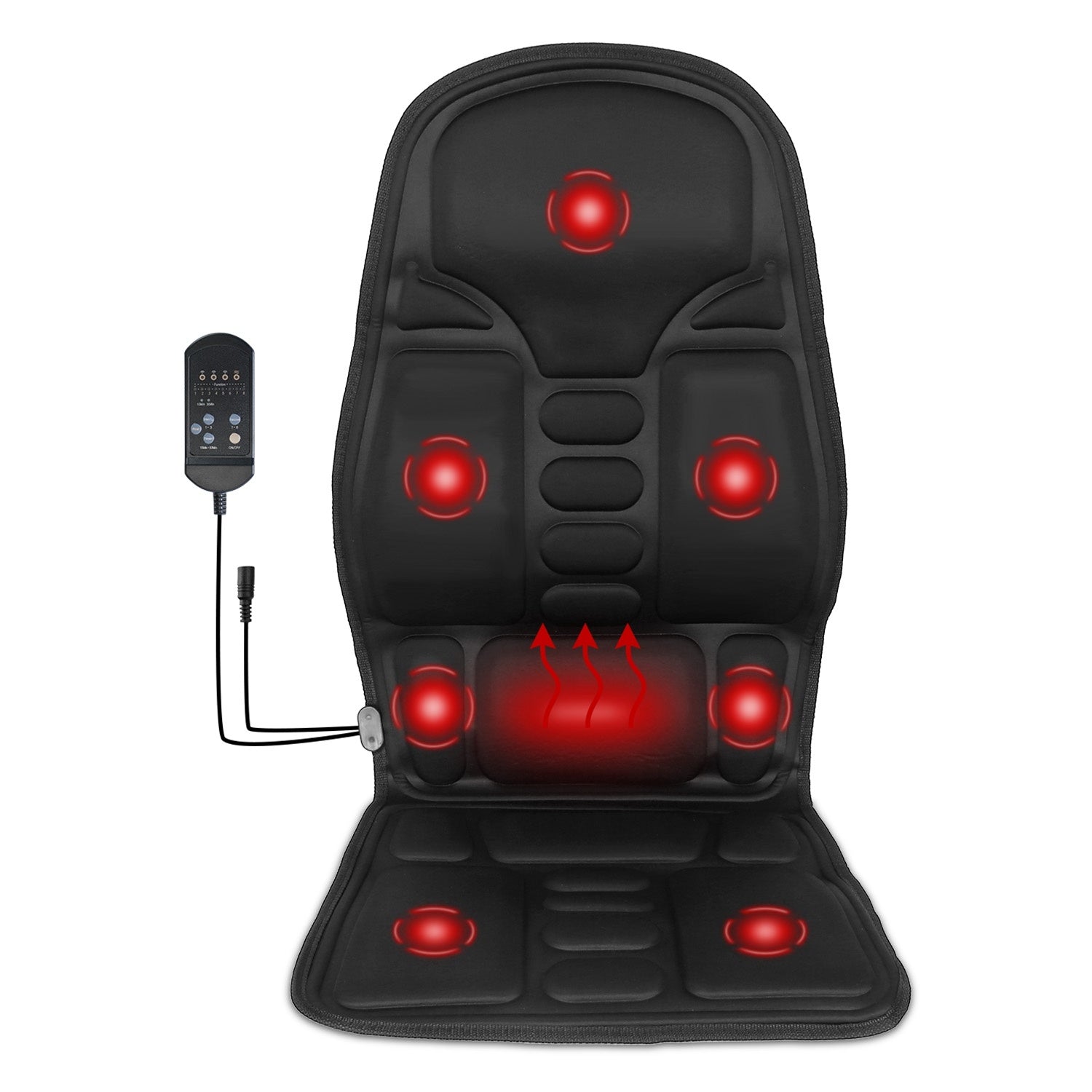 Back Massager Cushion Electric Massage Car Seat Cushion Chair Pad with Heating Function 8 Vibration Modes 3 Intensity Levels - Mountain Lakes Mall