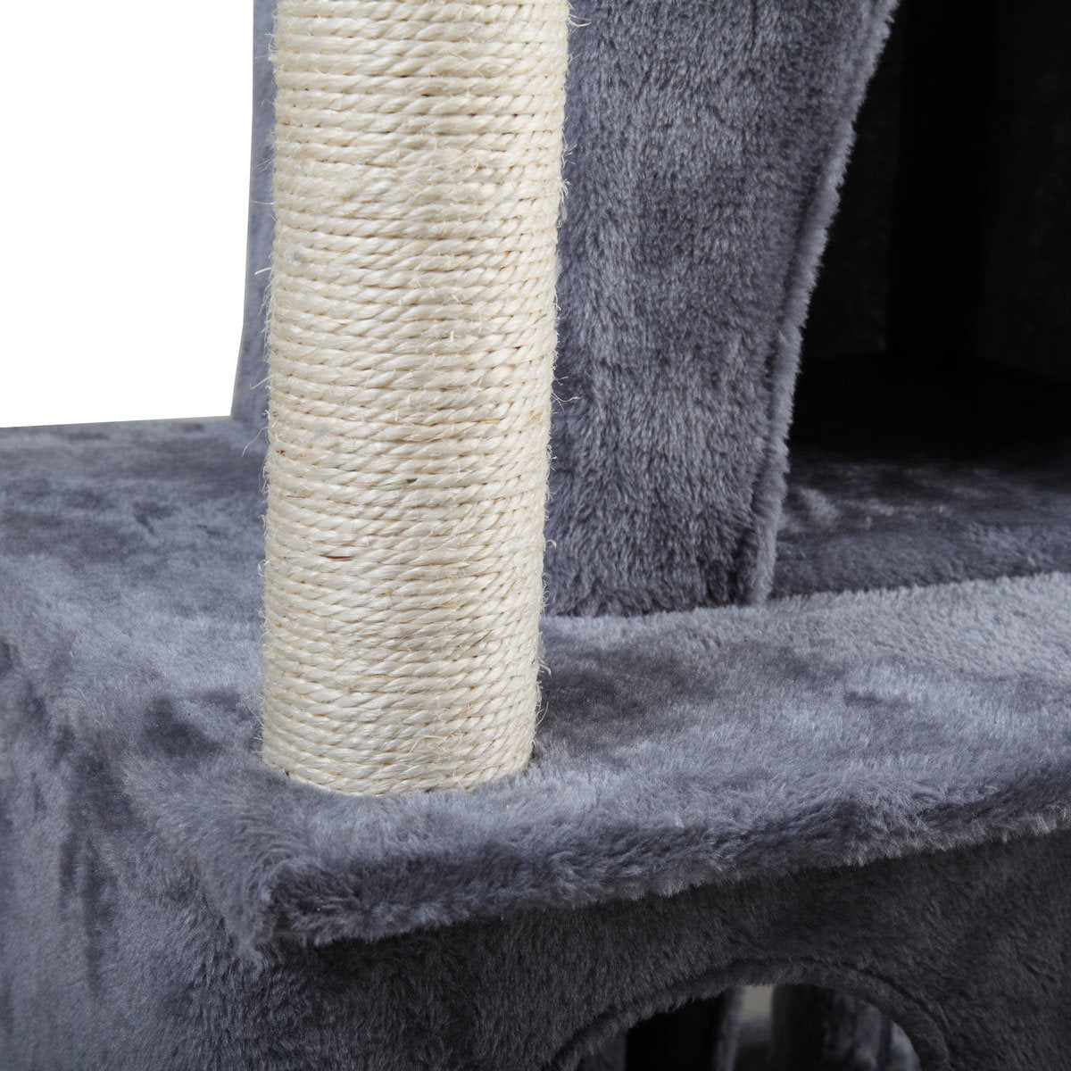 Double-layer cat Tree with cat house and ladder - light gray XH - Mountain Lakes Mall