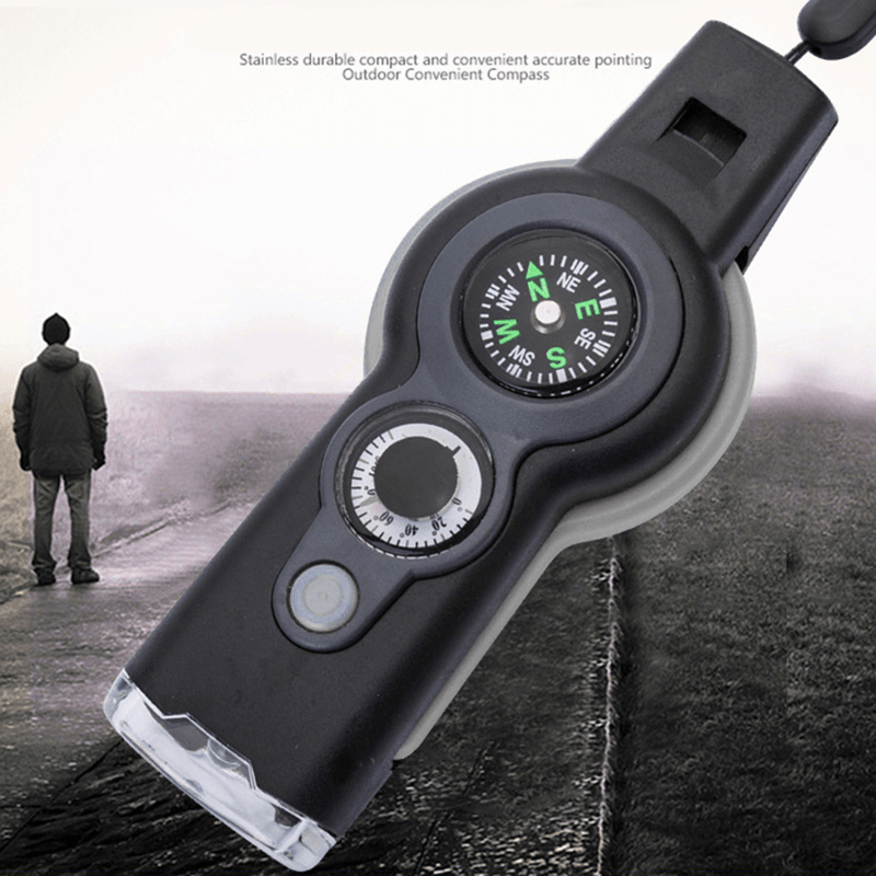 7 In 1 Military Survival Whistle; Multi-function Emergency Life Saving Tool - Mountain Lakes Mall