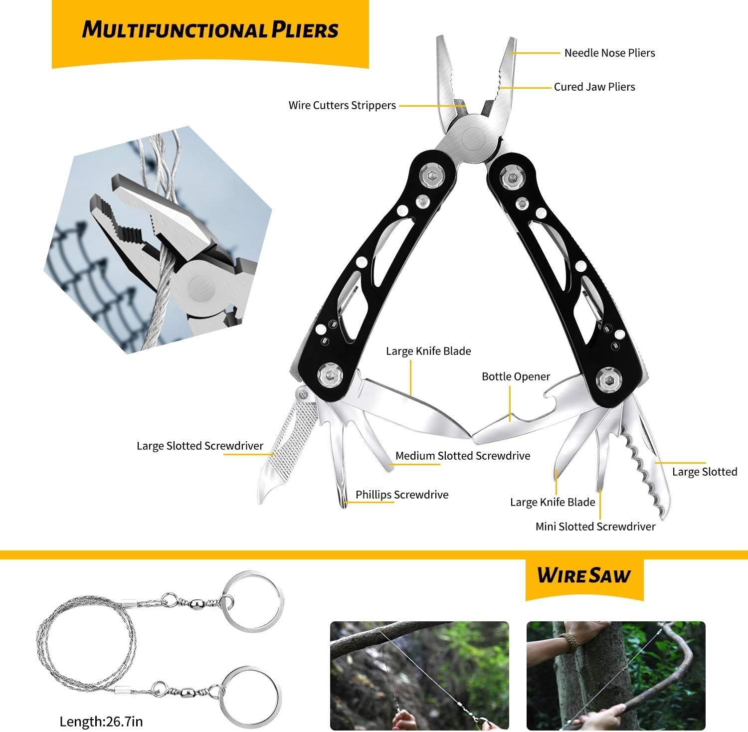 ANTARCTICA Emergency Survival Gear Kits 60 In 1, Outdoor Survival Tool - Mountain Lakes Mall