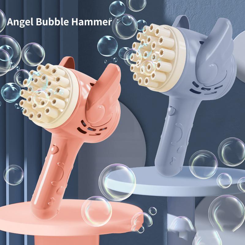 Bubble Hammer Gun Children Gift Toys Small Fan Soap Bubbles Gun Kids Toys 23 Hole Bubbles Machine - Mountain Lakes Mall