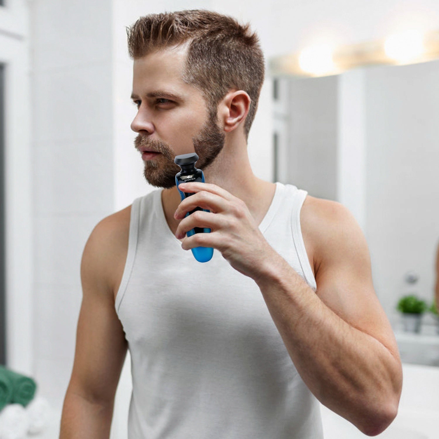 4 In 1Electric Shaver for Men IPX7 Waterproof Beard Trimmer Cordless Rechargeable Razor Beard - Mountain Lakes Mall