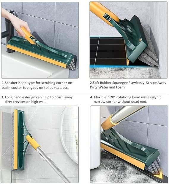 Bathroom Long Handle Floor Gap Wiper No Dead Corner Hard Bristle Floor Cleaning Ceramic Tile Brush - Mountain Lakes Mall