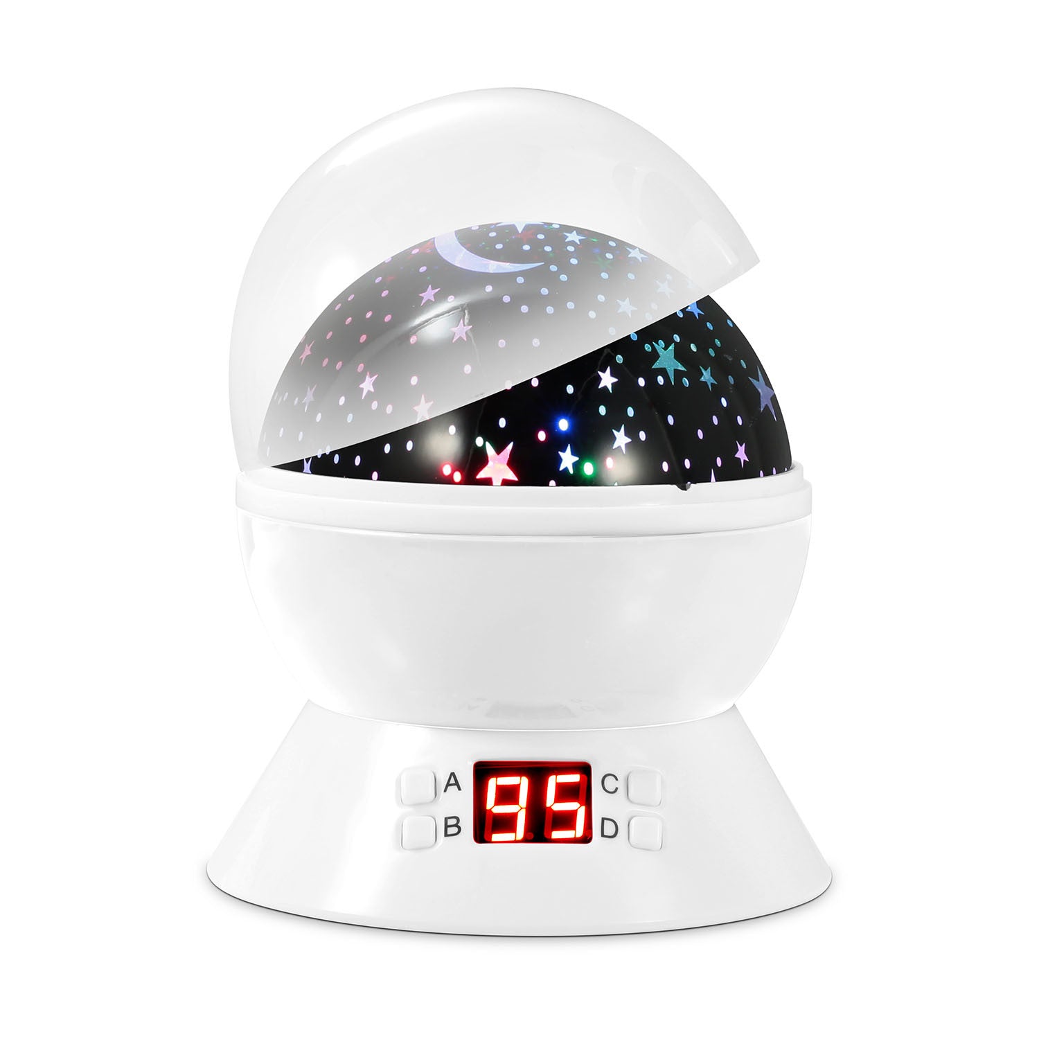 LED Projector Lamp Kids Night Light Star Moon Projection Night Lamp 360 Degree Rotation Timer - Mountain Lakes Mall