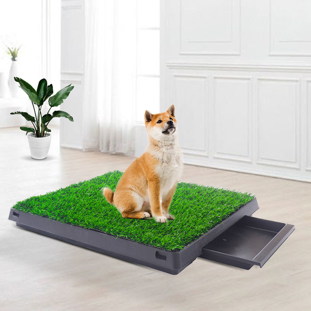 Pet toilet dog potty artificial turf environmental protection with drawer - Mountain Lakes Mall