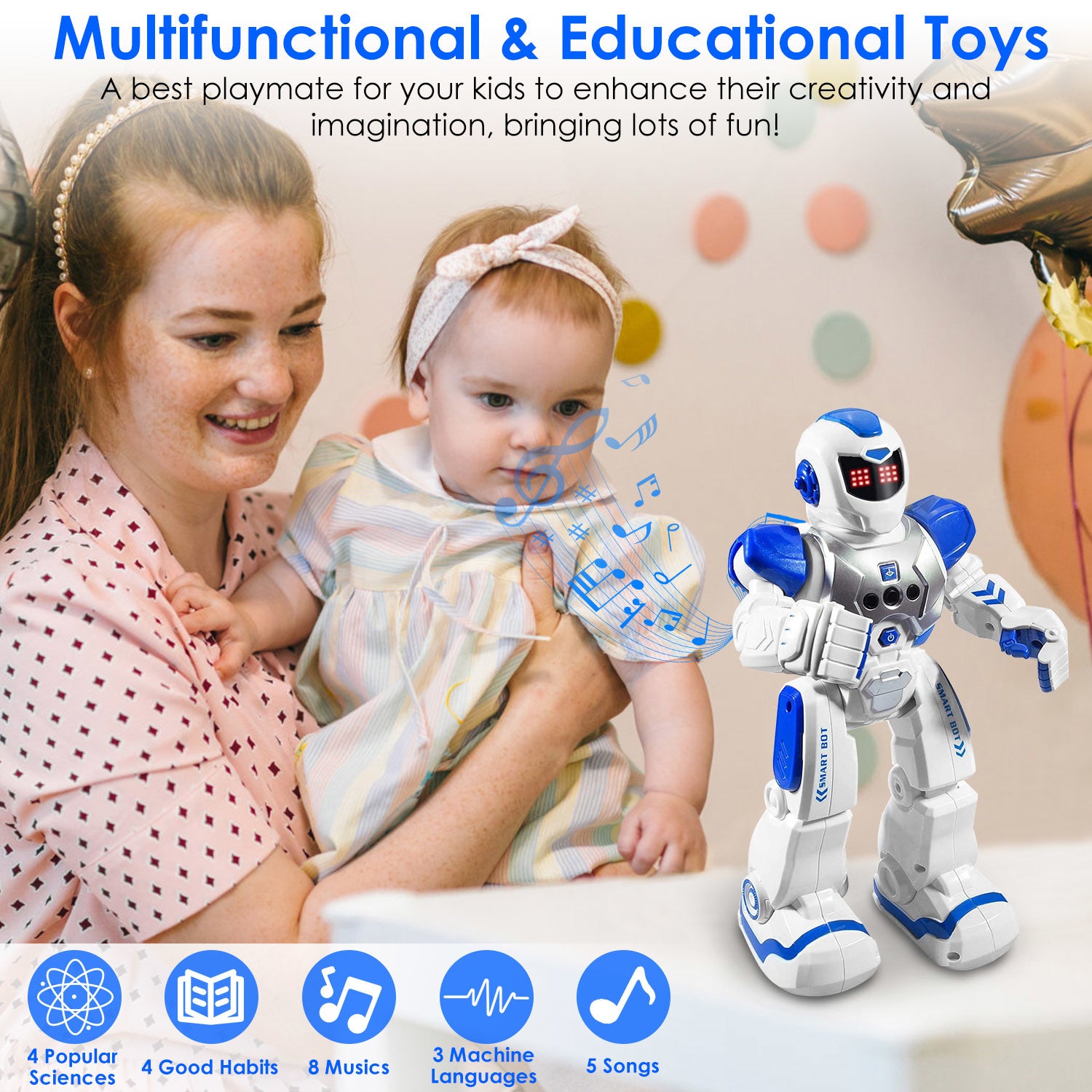 Intelligent Remote Control Robot Gesture Sensing Smart Programmable Robot Walking Singing Dancing Educational Toy - Mountain Lakes Mall