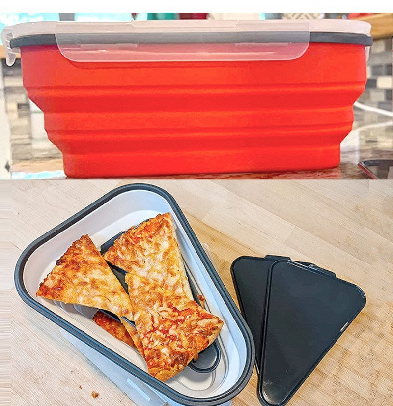 Silicone Folding Pizza Box Reusable Triangular Pizza Packing Box Takeaway Box - Mountain Lakes Mall