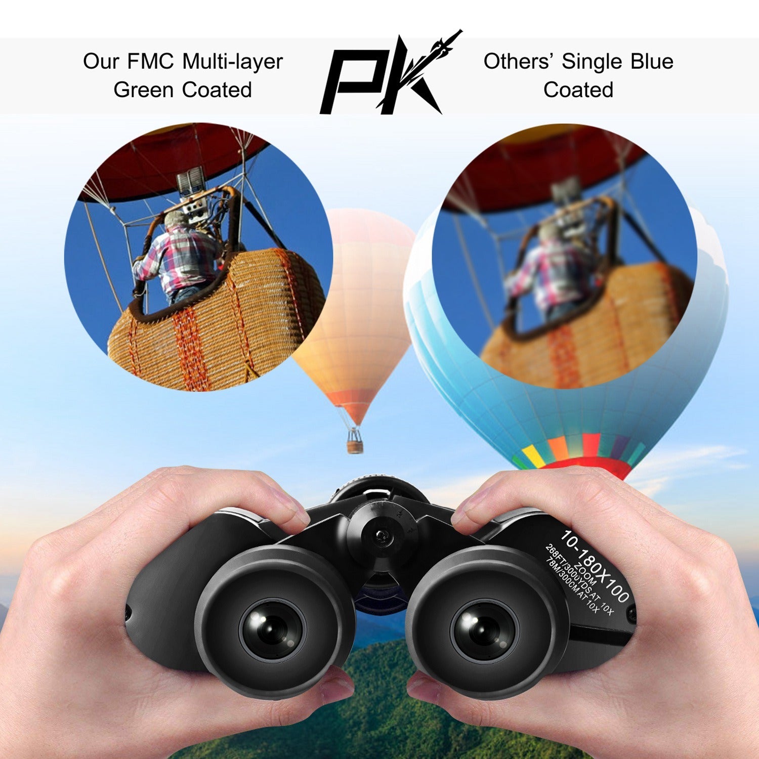 Portable Zoom Binoculars with FMC Lens Low Light Night Vision for Bird Watching Hunting Sports - Mountain Lakes Mall