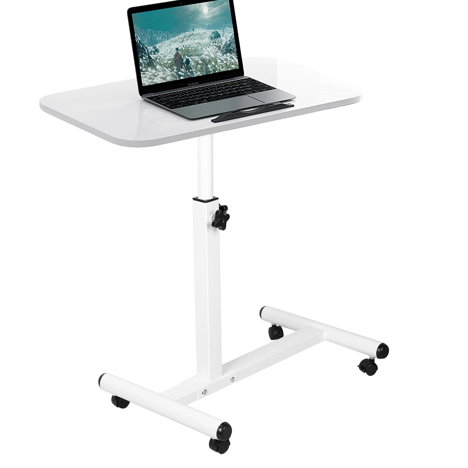 Rolling Laptop Table Portable Computer Desk Movable Table with Adjustable Height Tilting Angle - Mountain Lakes Mall