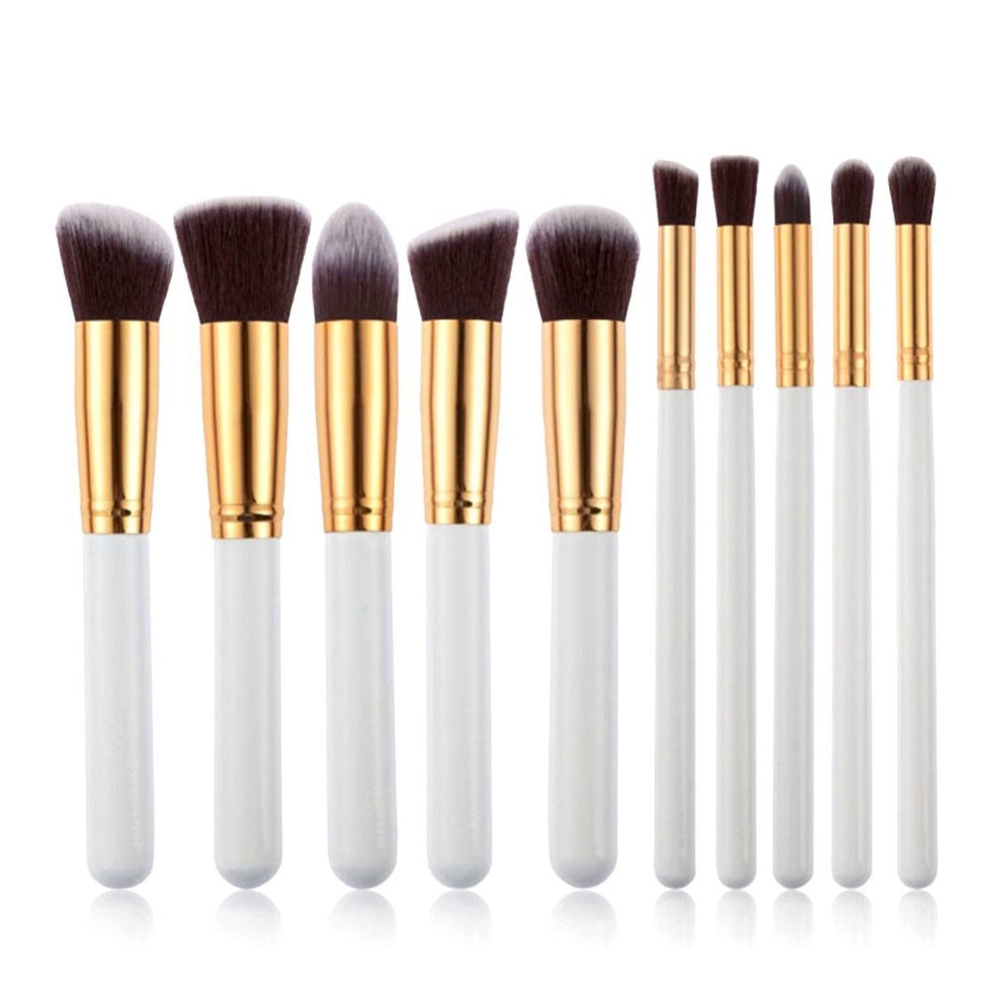 10 pcs makeup brush set (White Golden) - Mountain Lakes Mall