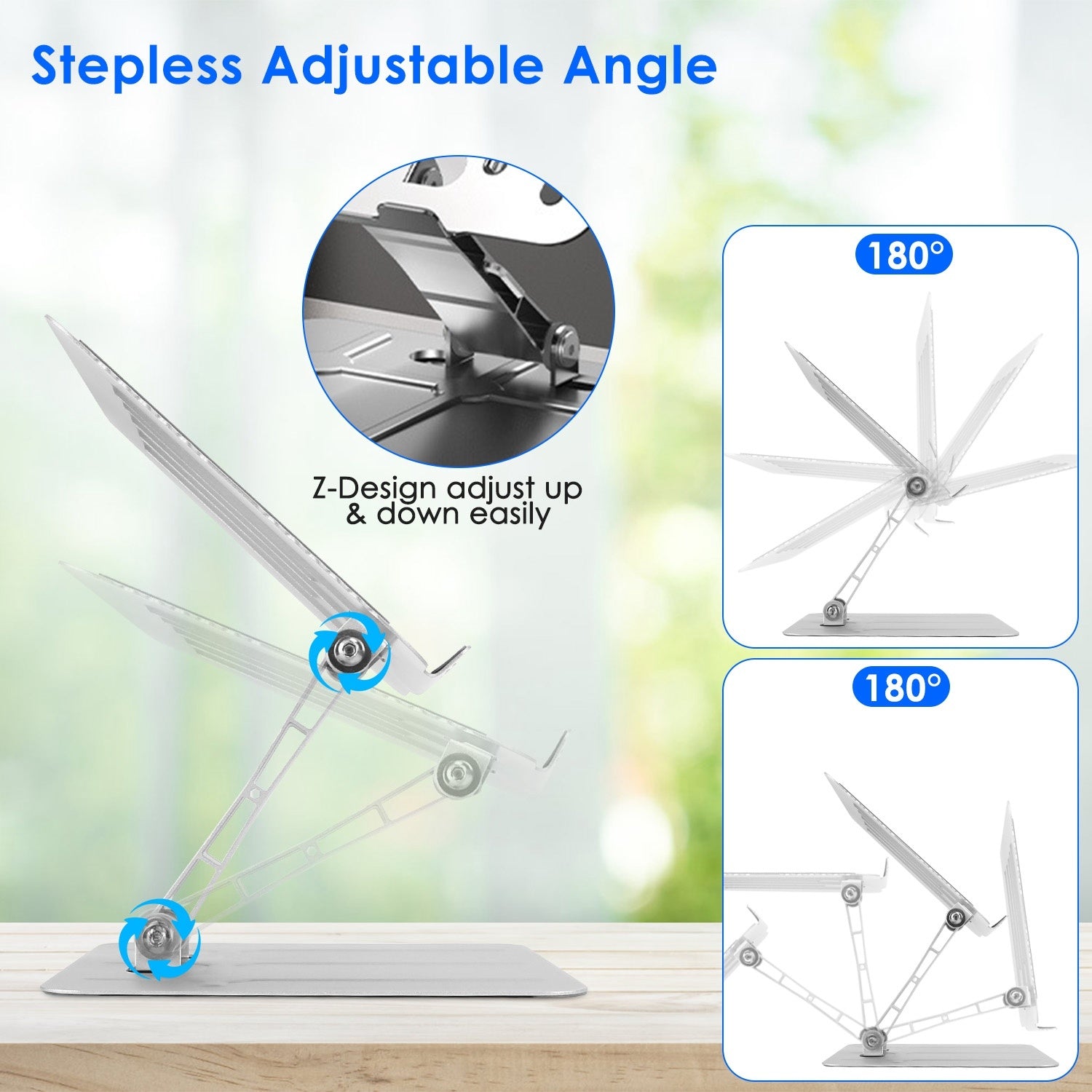 Laptop Stand Riser Stepless Angle Adjustable Ergonomic Notebook Holder - Mountain Lakes Mall