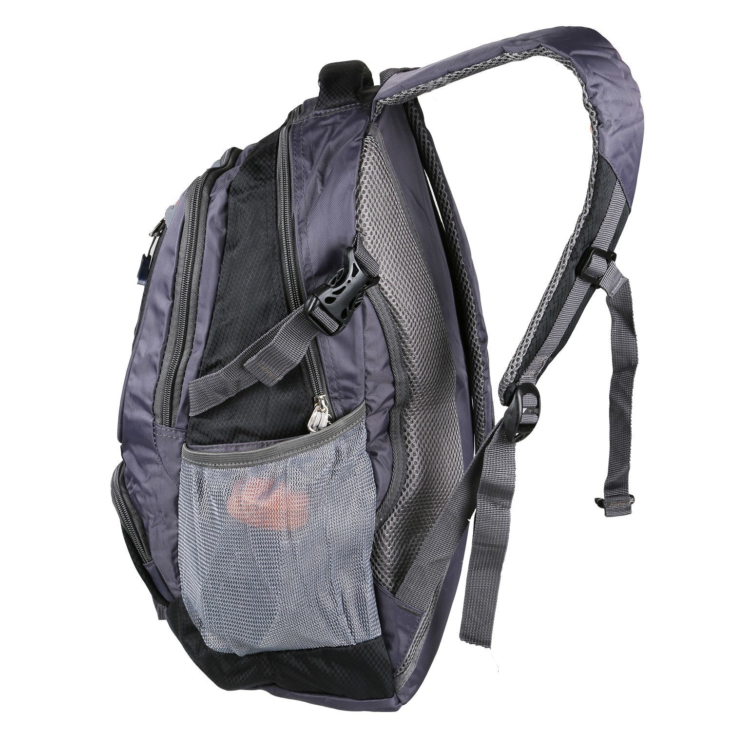 School Backpack Casual Travel Shoulder Bag W/ Adjustable Straps Dual-Water Bottle Pouch - Mountain Lakes Mall