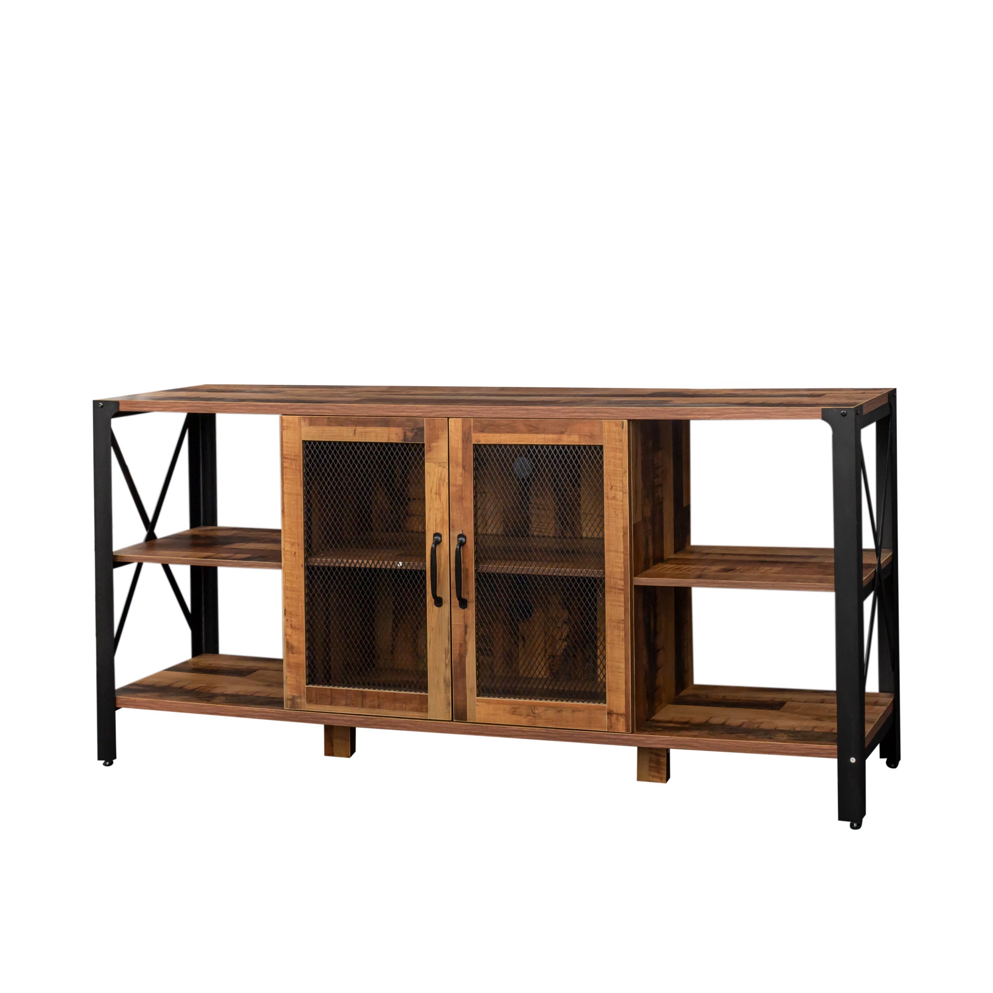 TV Stands for Living Room, Industrial TV Stand for Bedroom Furniture, Farmhouse TV Stand 80 Inch Television Stand , Modern Horizontal Wood and Metal Open Bookshelf - Mountain Lakes Mall