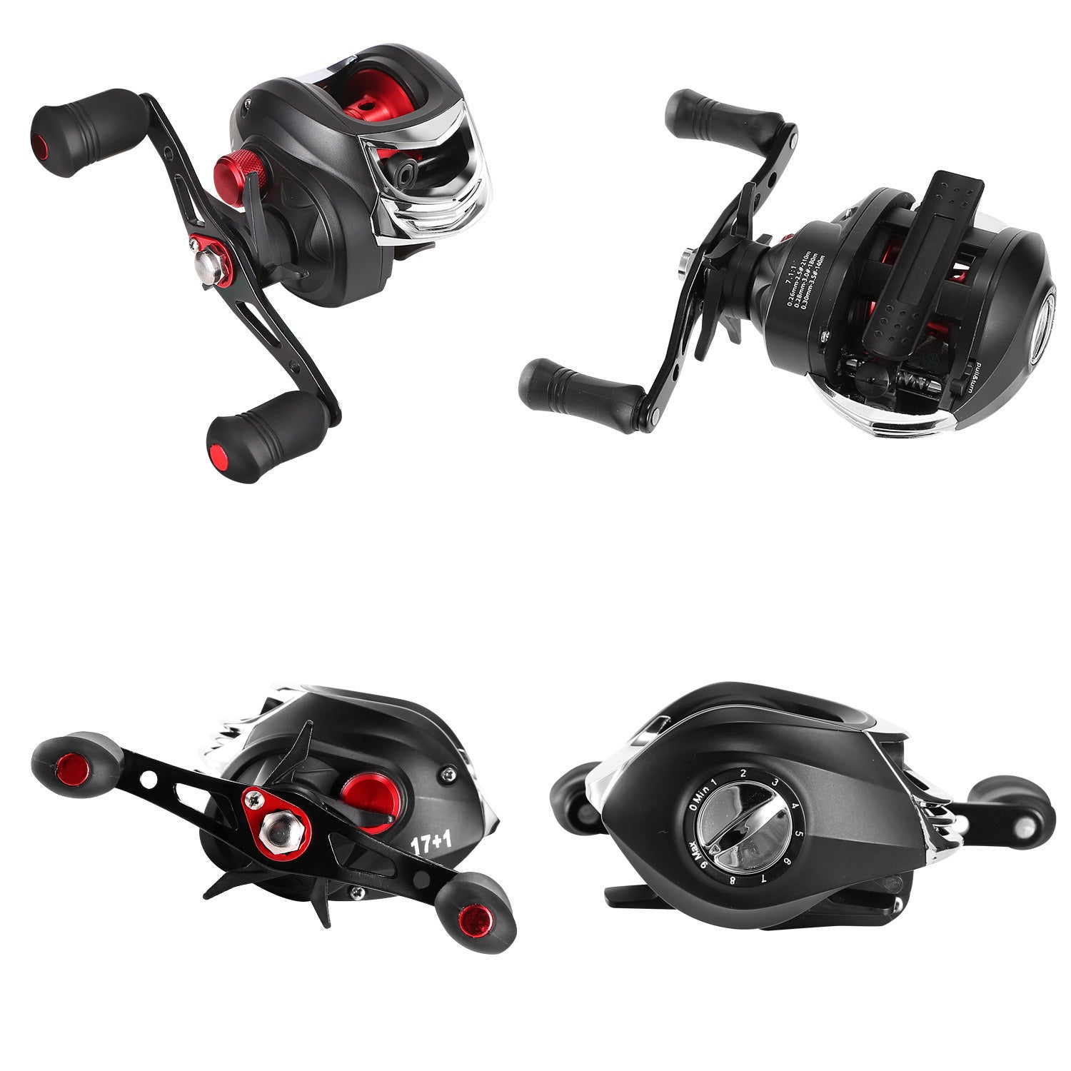 Baitcasting Fishing Reel 17.5lbs Max Drag Baitcasters 17+1 BB 7.1:1 Gear Ratio Baitcast Fish Reel High Speed Long Cast Distance - Mountain Lakes Mall