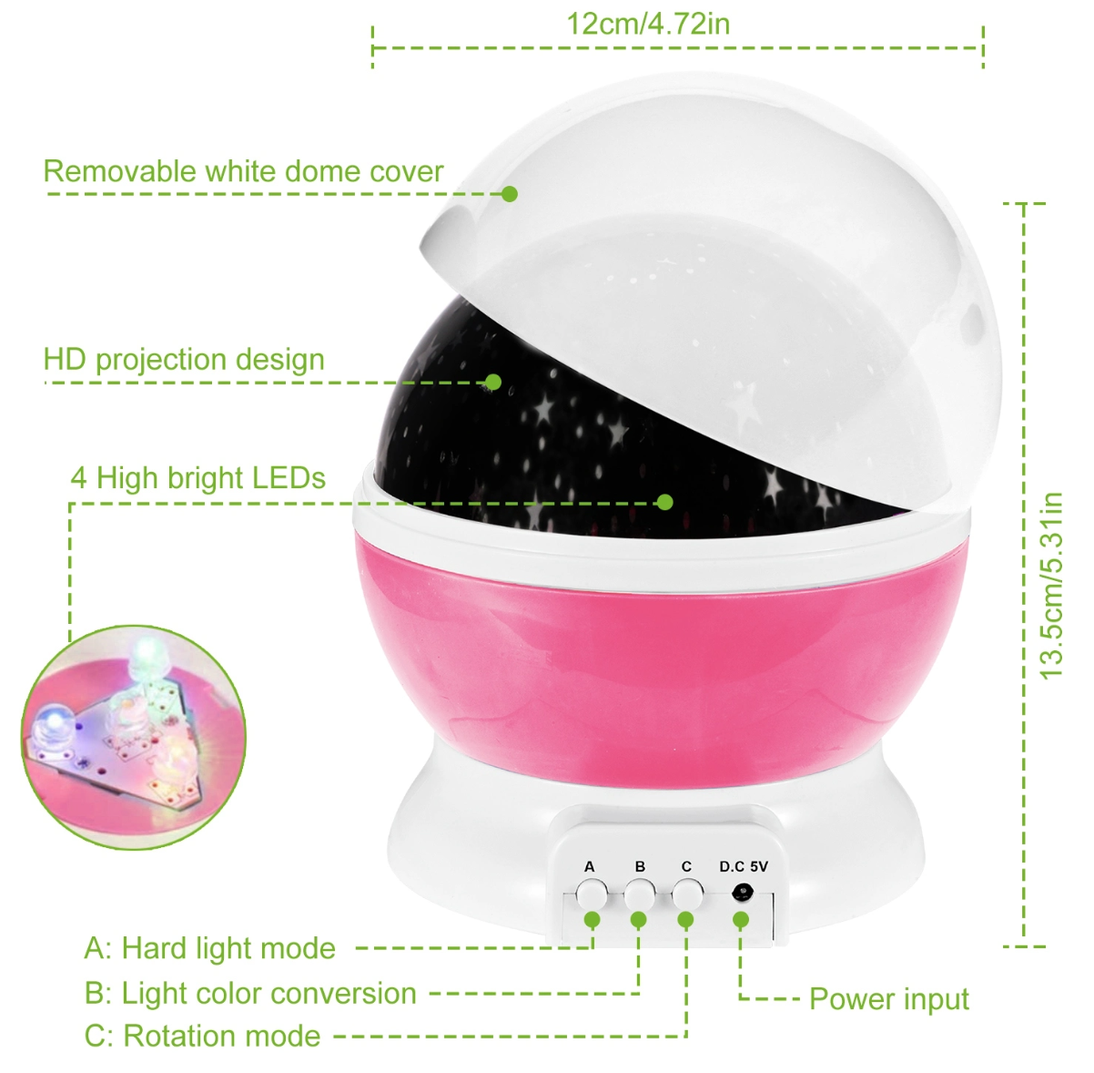 LED Star Sky Projector Night Light Kids Rotating Starry Night Lamp - Mountain Lakes Mall