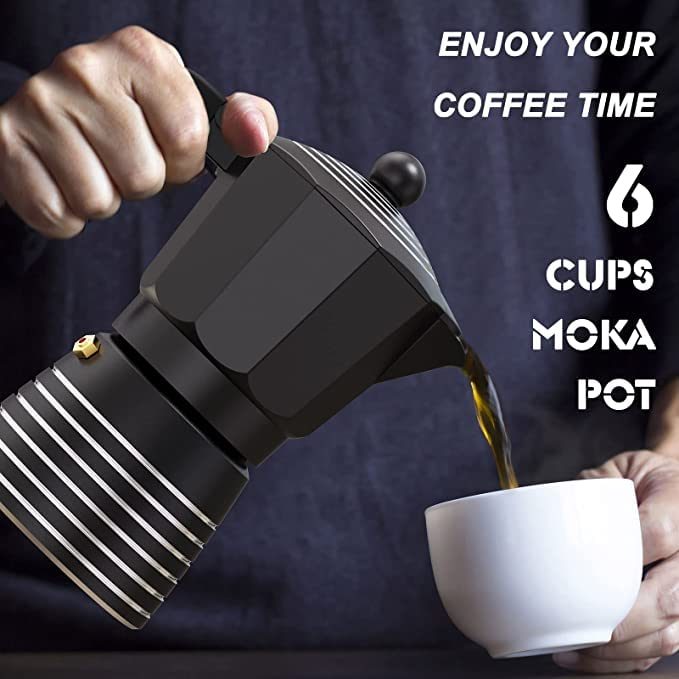 RAINBEAN Moka Pot 6 Cup Set, 11 oz / 300ml Stovetop Espresso Maker - Mountain Lakes Mall