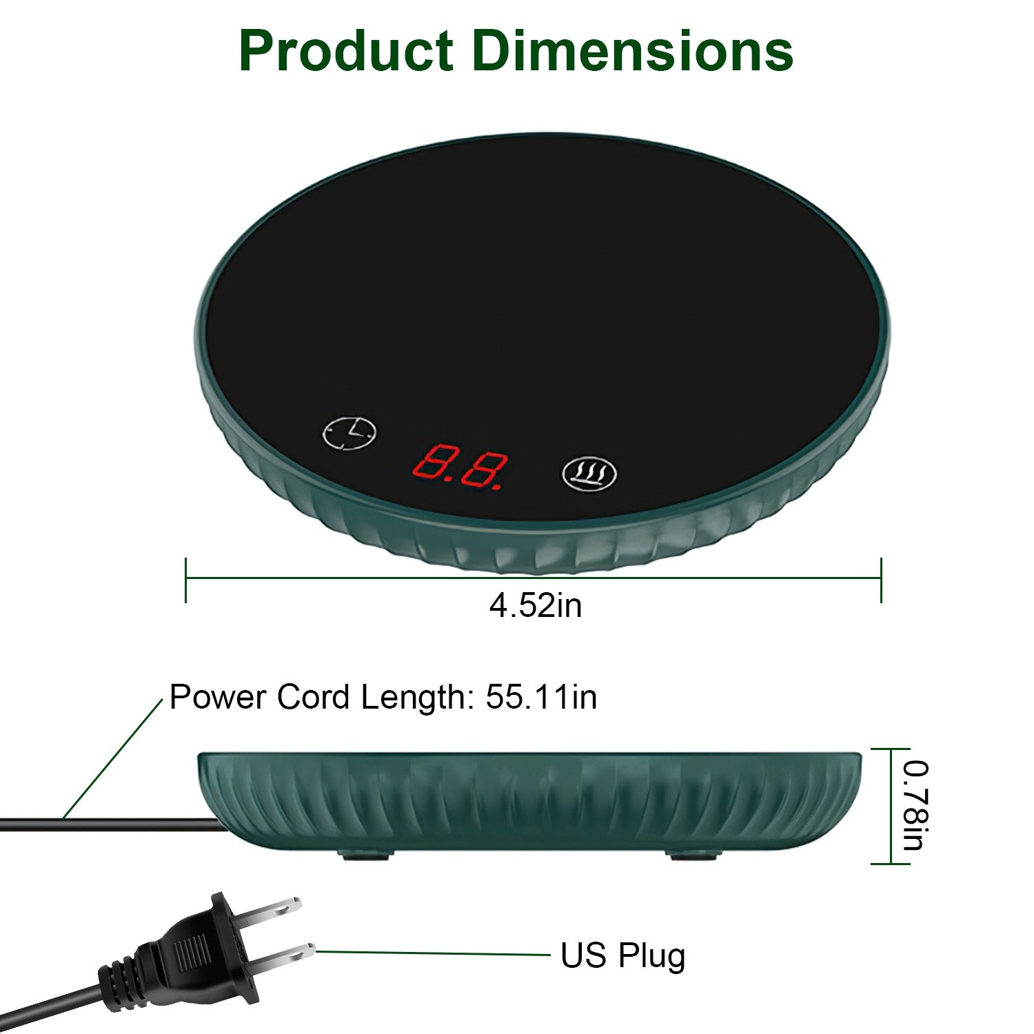 Desktop Electric Cup Warmer 8Hours Auto Off - Mountain Lakes Mall