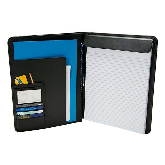 Case•it, Director, Padfolio, with Writing Pad, Leatherette Portfolio, Faux Leather, Black, Pad-30 - Mountain Lakes Mall