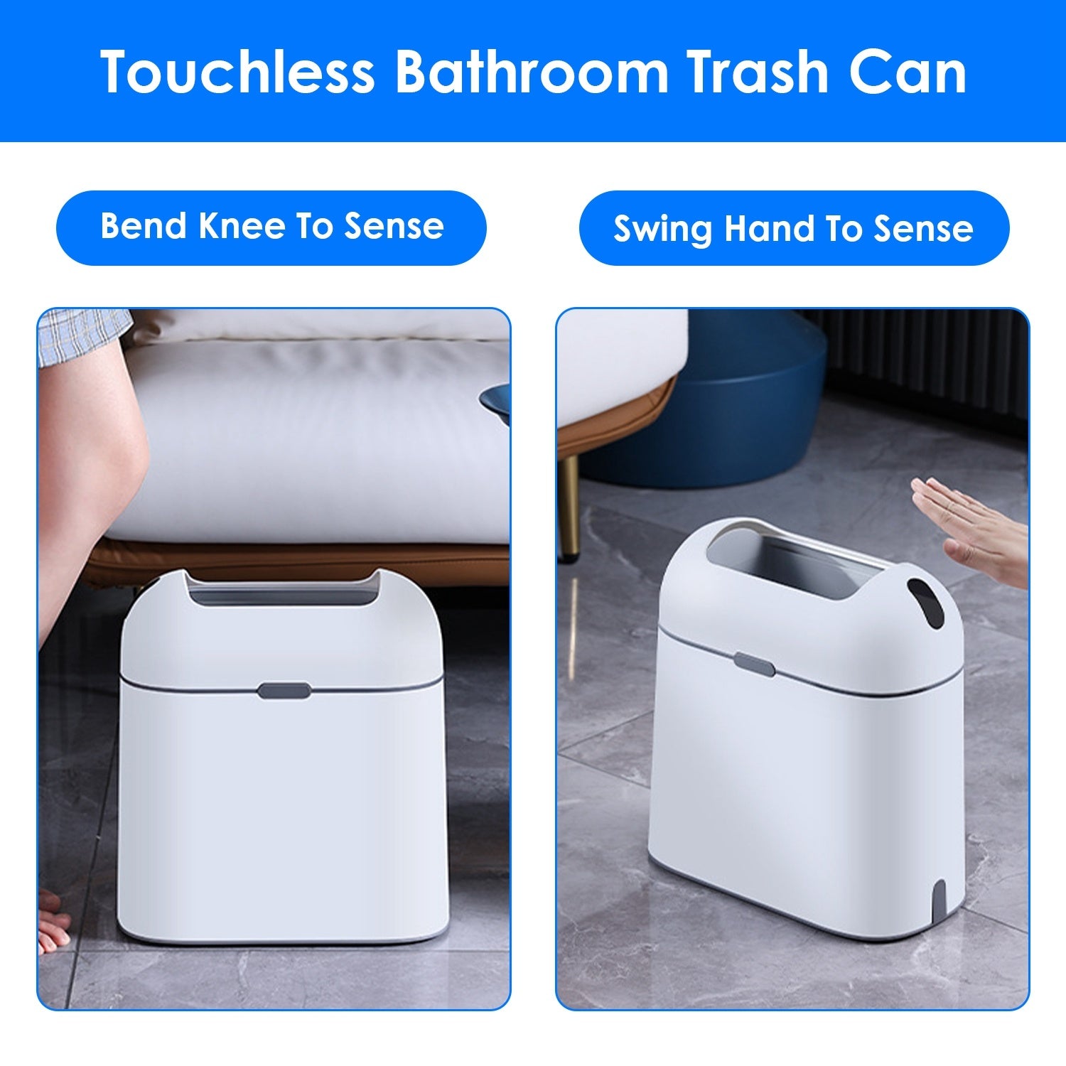 2.38Gal/9L Automatic Trash Can Touchless Garbage Can Motion Sensor Narrow Wastebasket with Lid - Mountain Lakes Mall