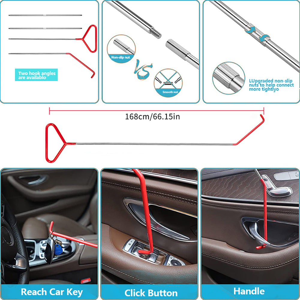 18-piece car emergency kit with window wedge, air wedge bag pump, long distance grabber, automatic trim and removal tool - Mountain Lakes Mall