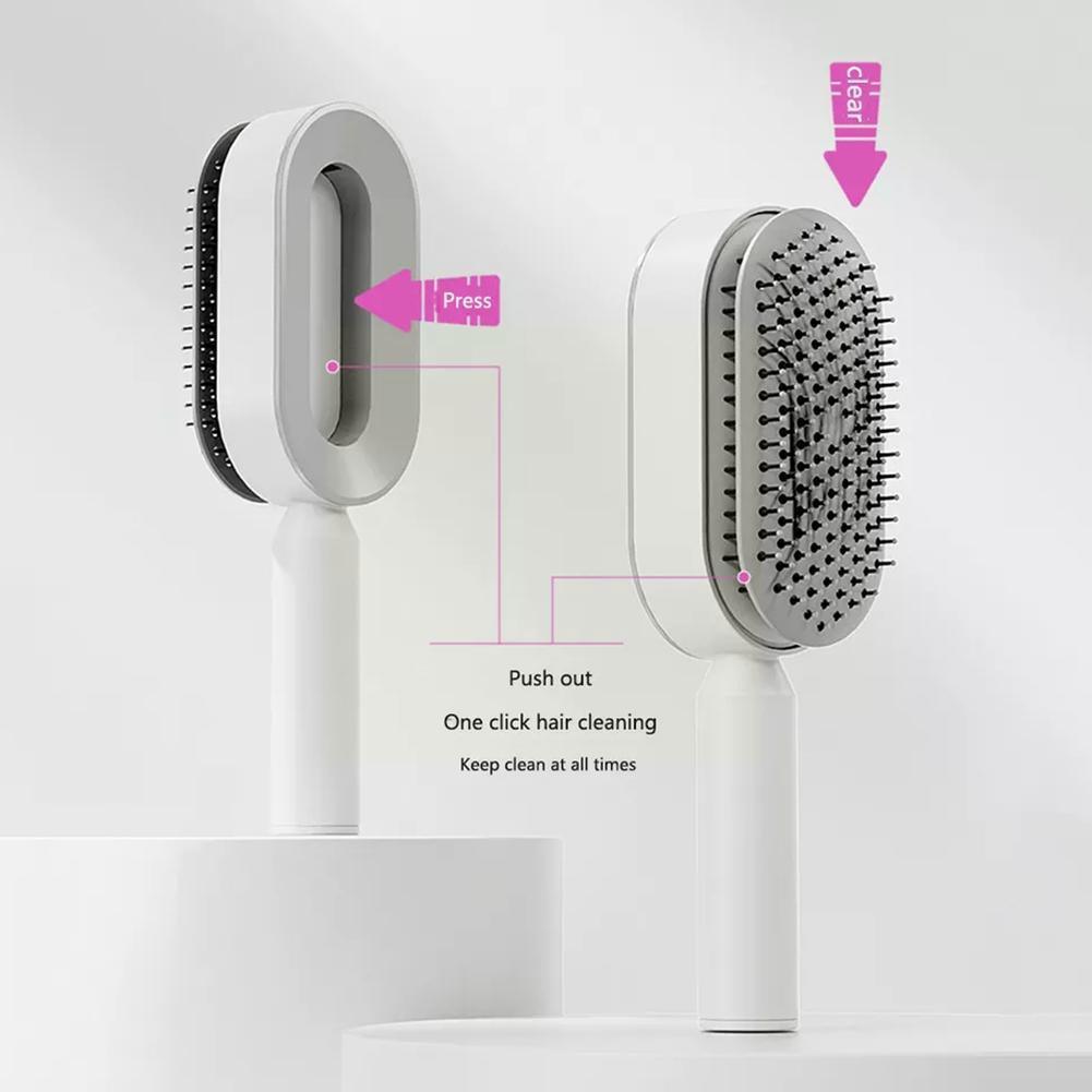 Self Cleaning Hair Brush For Women Massage Scalp Promote Blood Circulation Anti Hair Loss - Mountain Lakes Mall