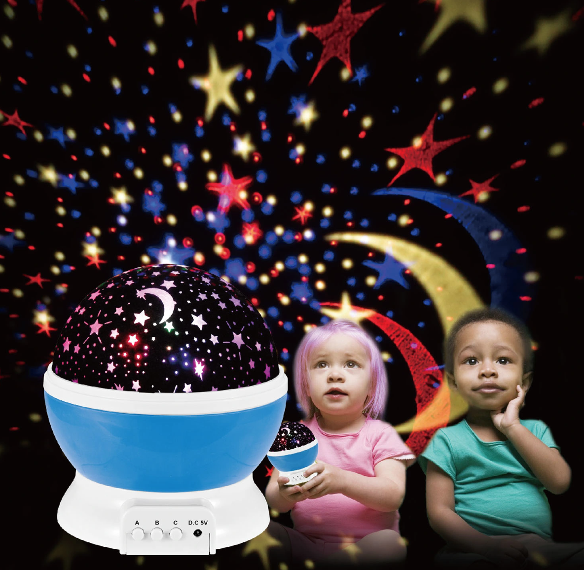 LED Star Sky Projector Night Light Kids Rotating Starry Night Lamp - Mountain Lakes Mall