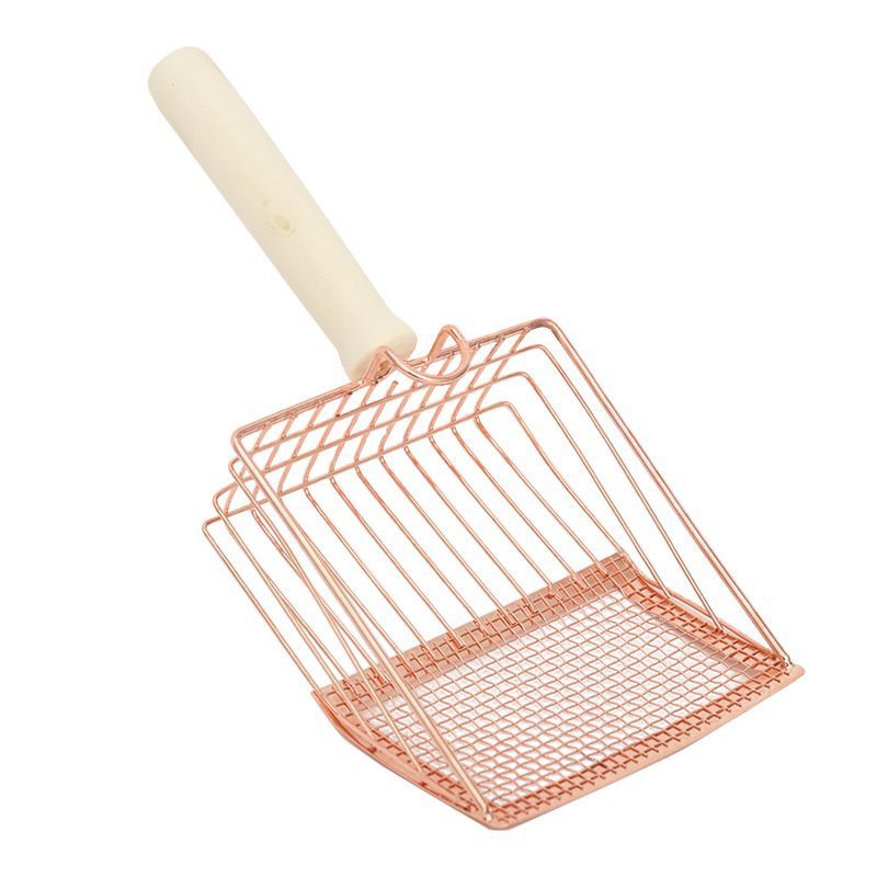 Cat metal litter scoops filter small feces Litter filters Oversized dog litter scoops can cope with different sizes of feces small and large holes The new design of litter scoops Wooden handles - Mountain Lakes Mall