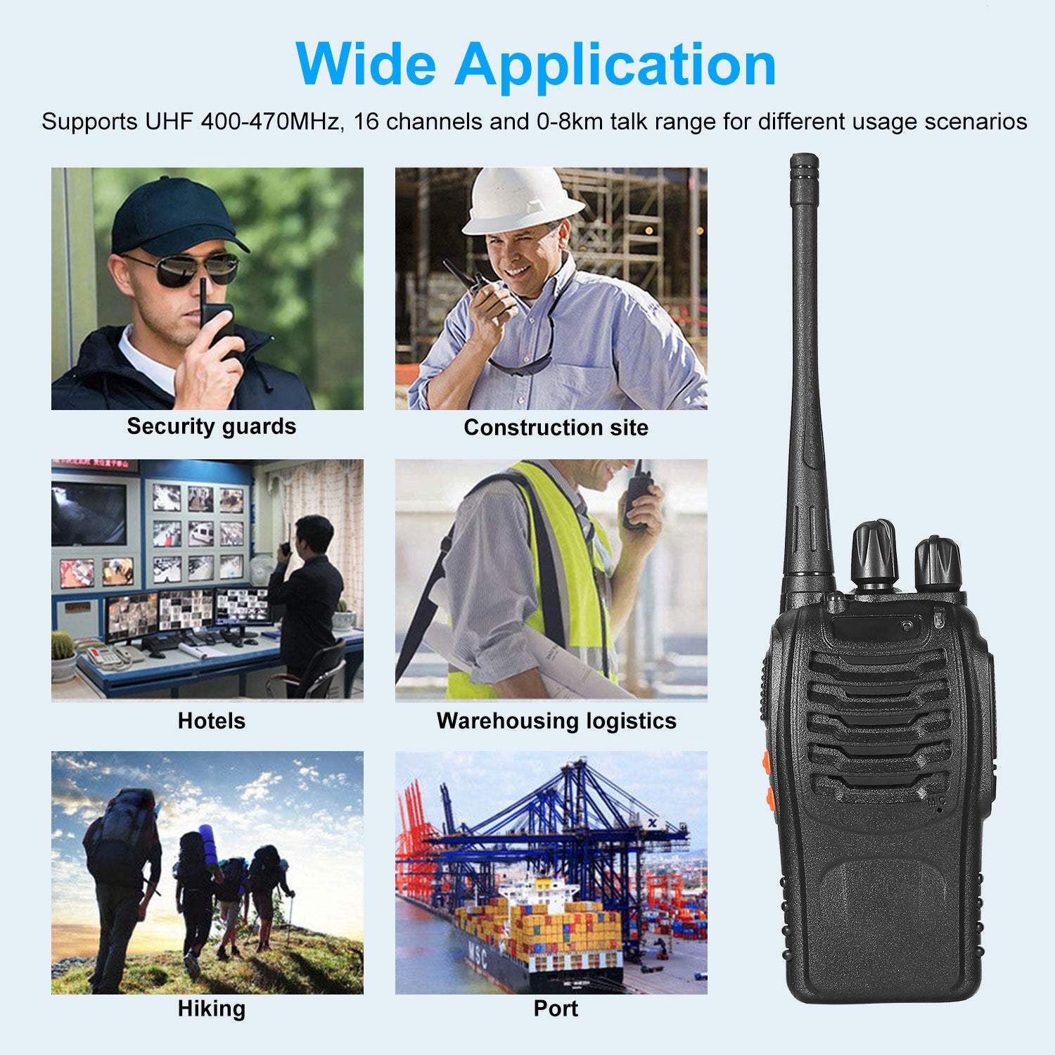 2 x Baofeng BF-888S Walkie Talkies Two Way Radio UHF 16CH 400-470MHZ Long Range - Mountain Lakes Mall